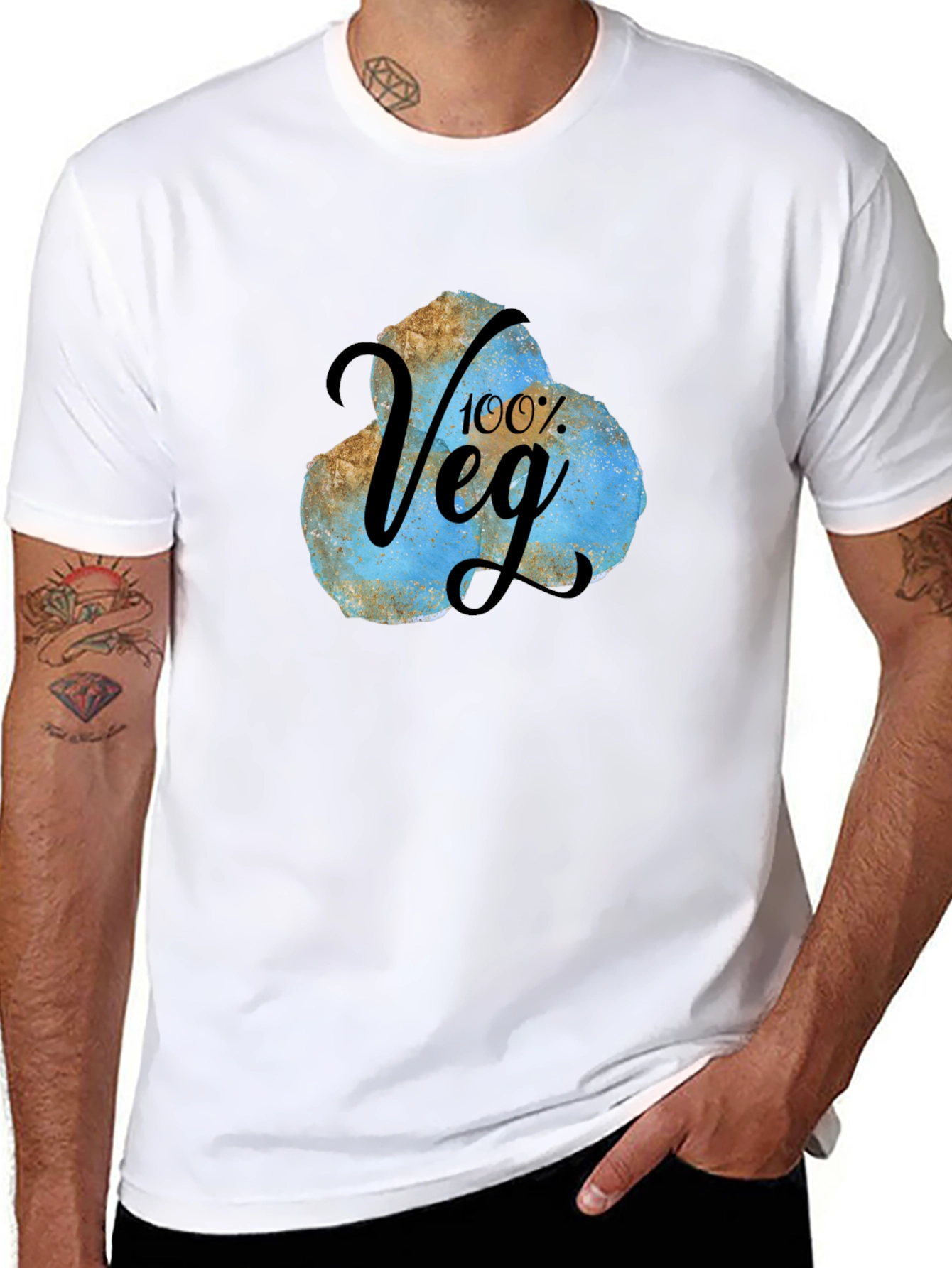100% Veg Graphic Tee - Vegan T-Shirt