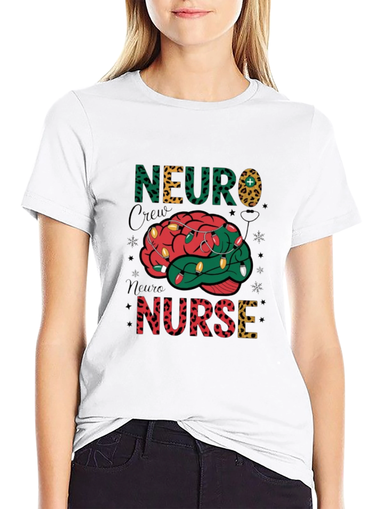 Neuro Nurse Crew Brain Christmas T-Shirt