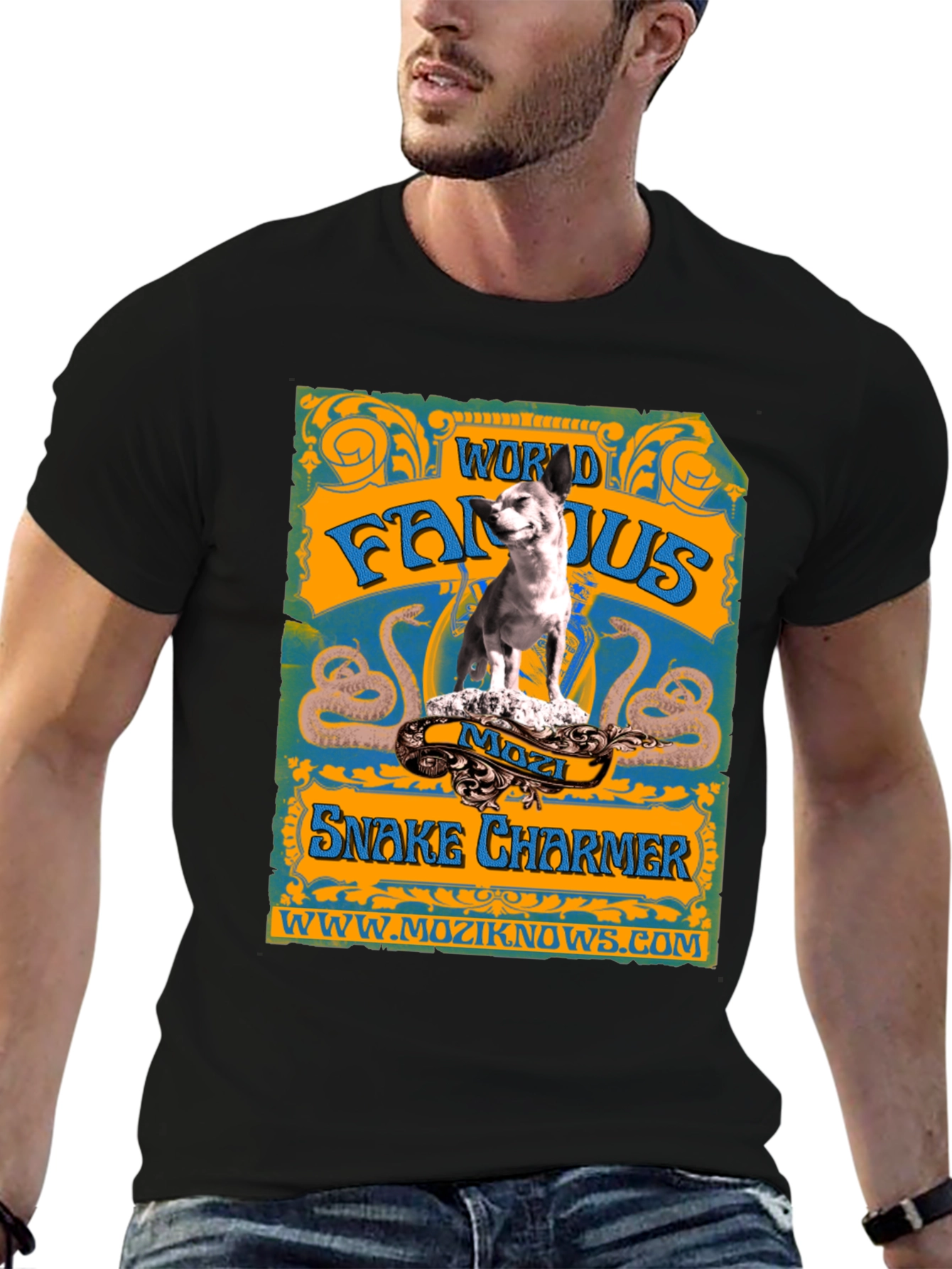 World Famous Snake Charmer Mozzi Dog T-Shirt