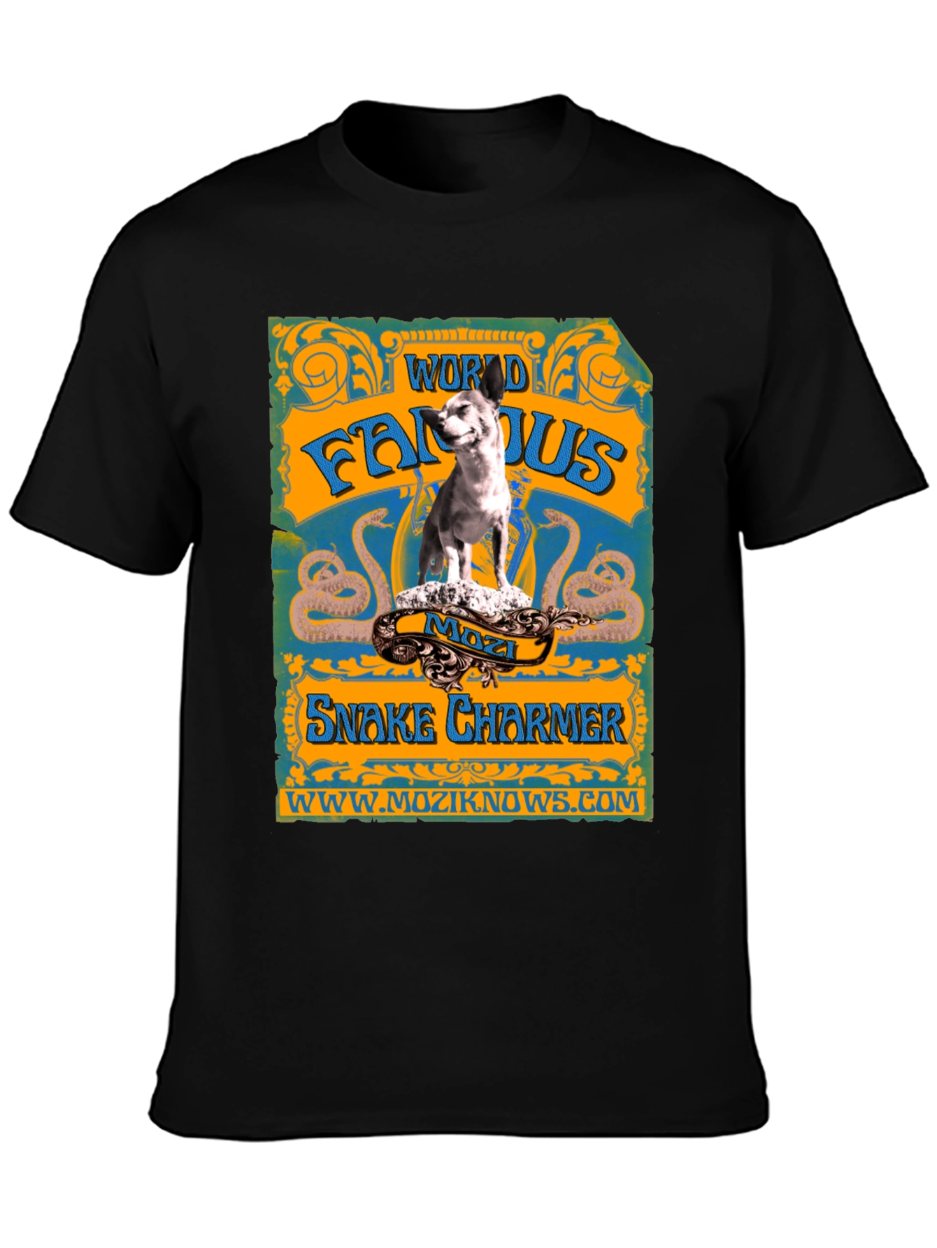 World Famous Snake Charmer Mozzi Dog T-Shirt