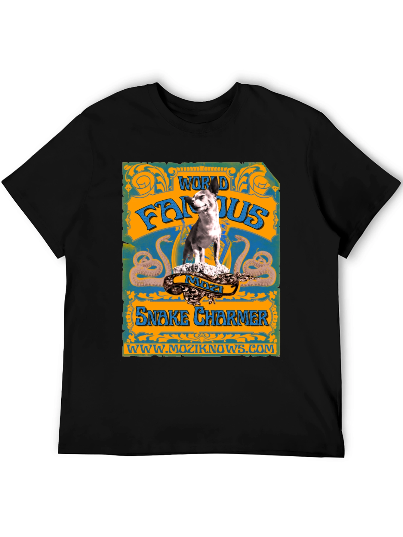 World Famous Snake Charmer Mozzi Dog T-Shirt