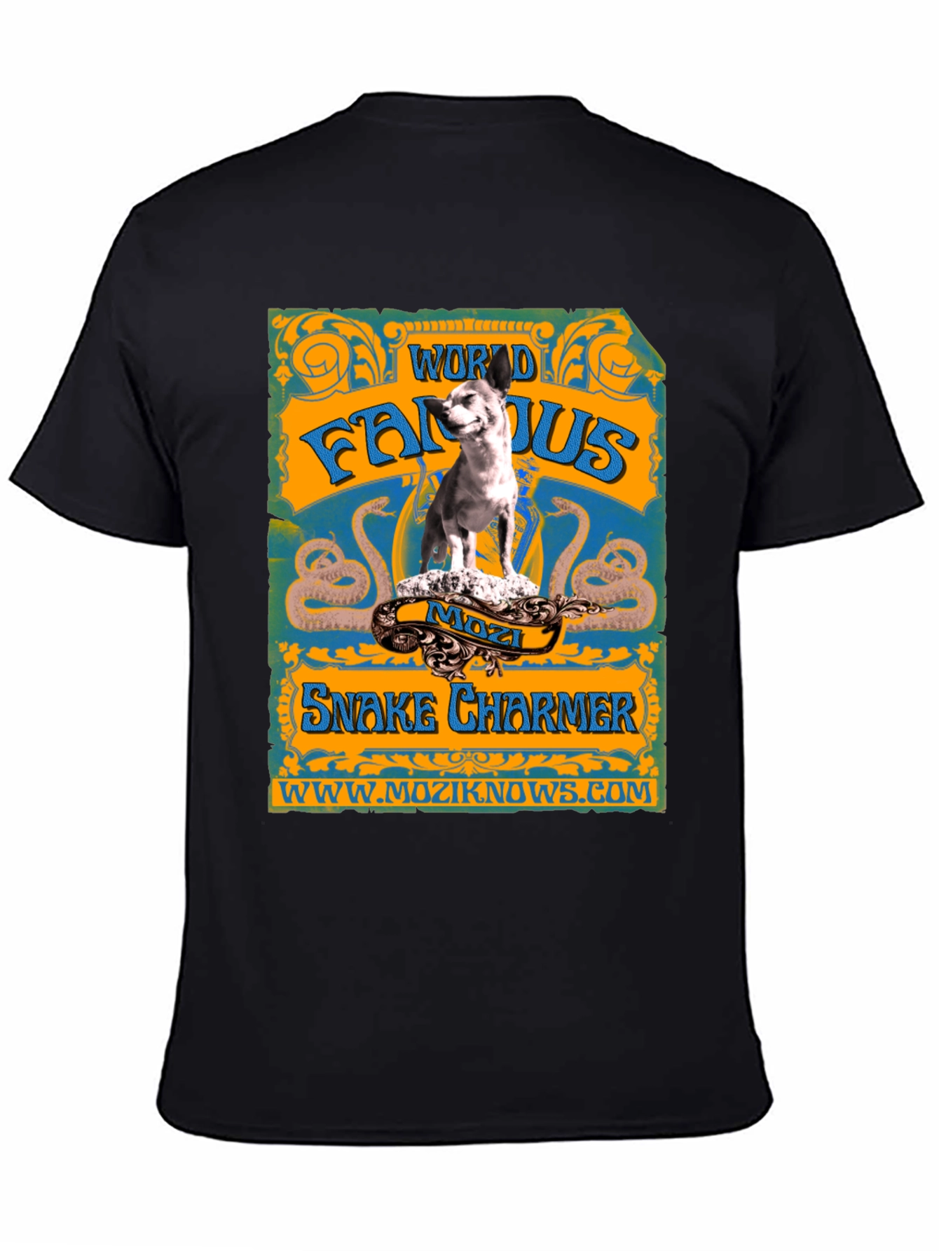 World Famous Snake Charmer Mozzi Dog T-Shirt