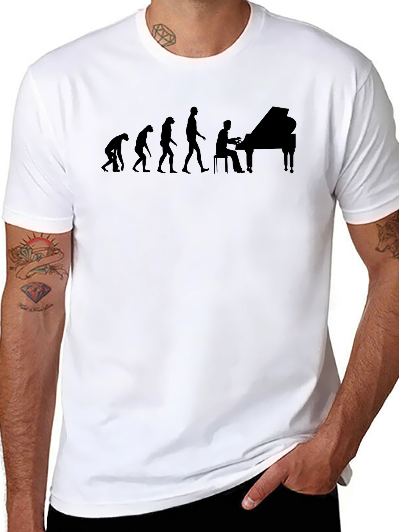 Piano Evolution T-Shirt - Musicians Humor Tee