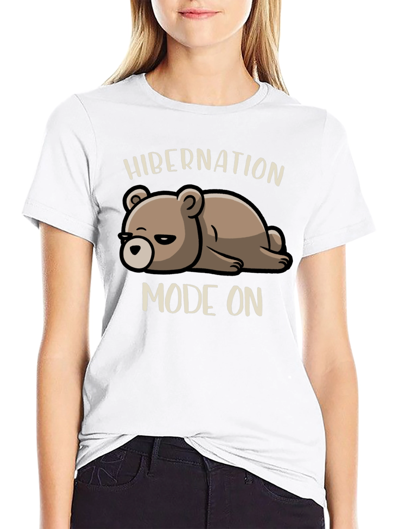 Hibernation Mode On T-Shirt - Cute Bear Design