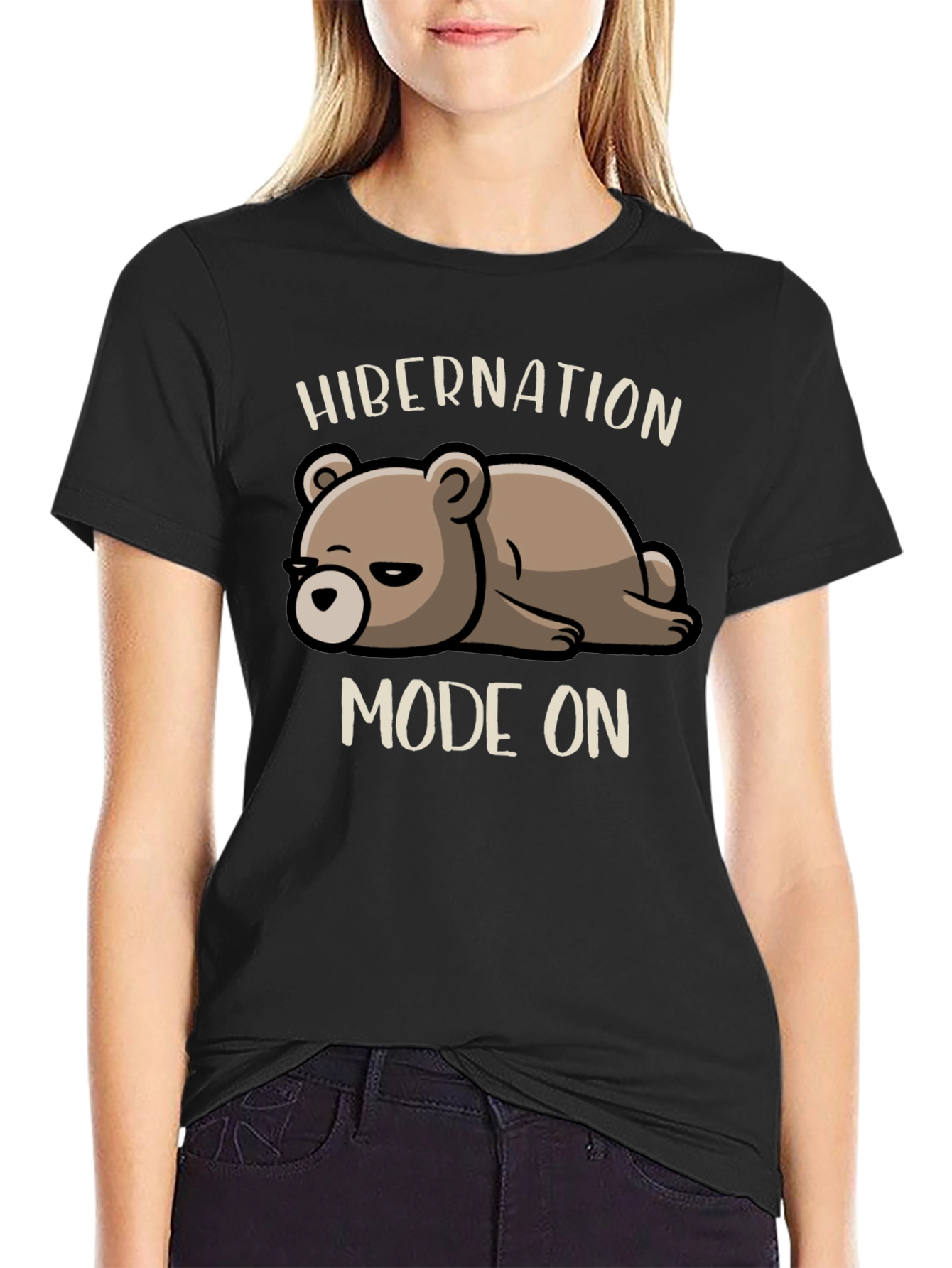 Hibernation Mode On T-Shirt - Cute Bear Design