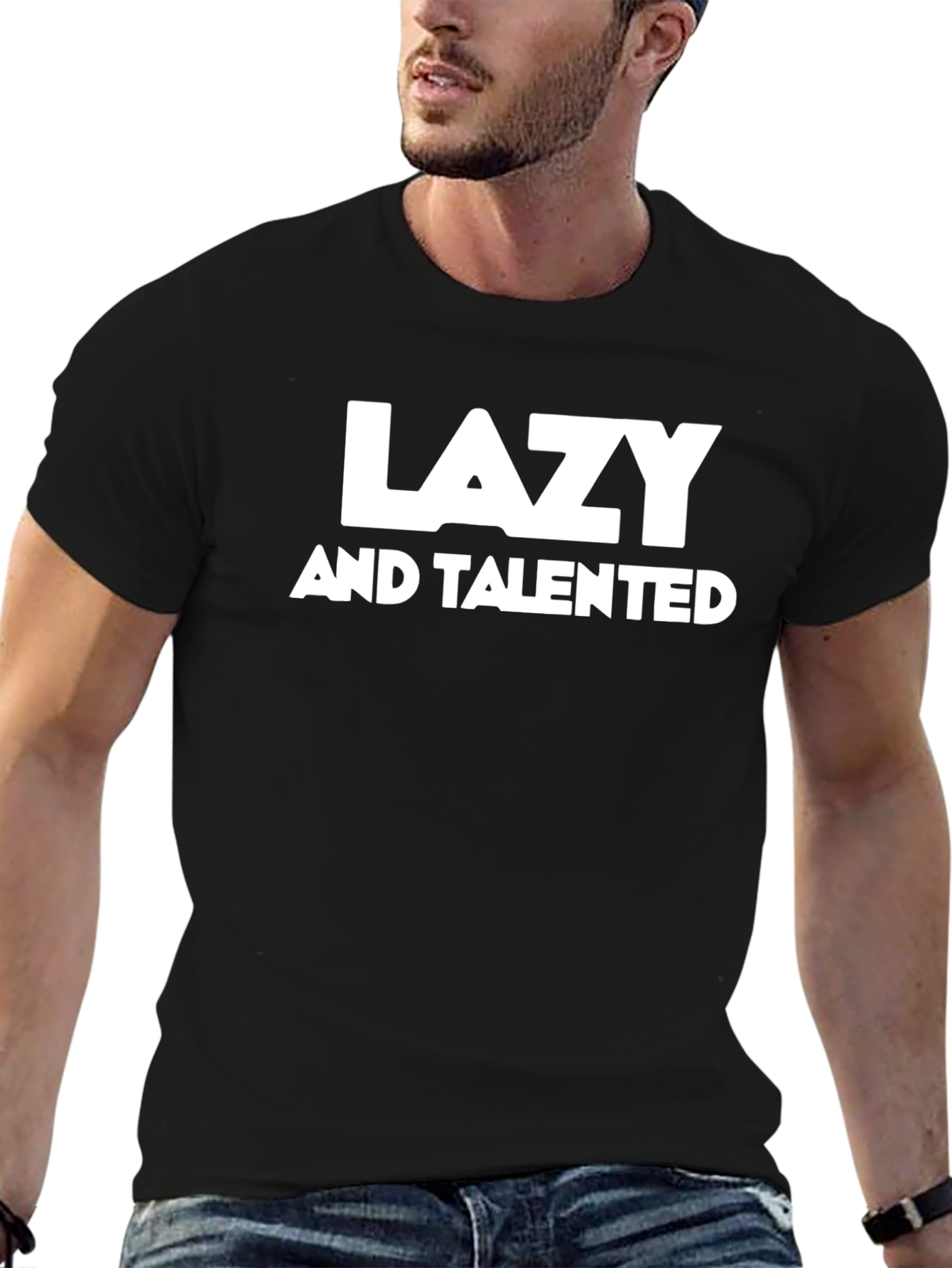 Lazy and Talented Black Graphic Tee