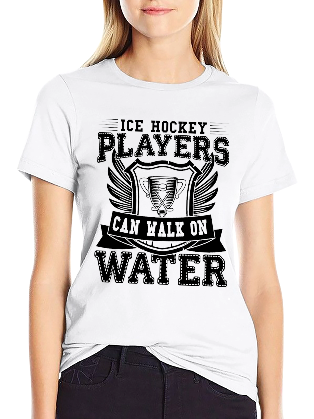 Ice Hockey Players Can Walk on Water Graphic Tee