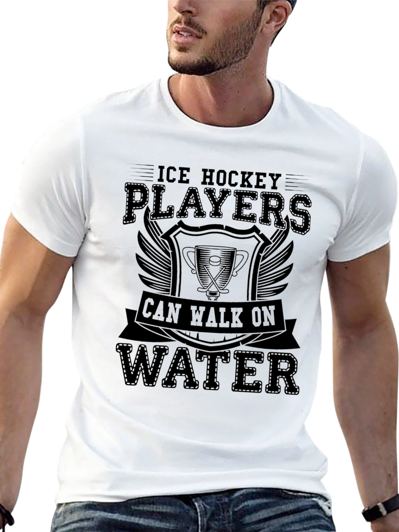 Ice Hockey Players Can Walk on Water Graphic Tee