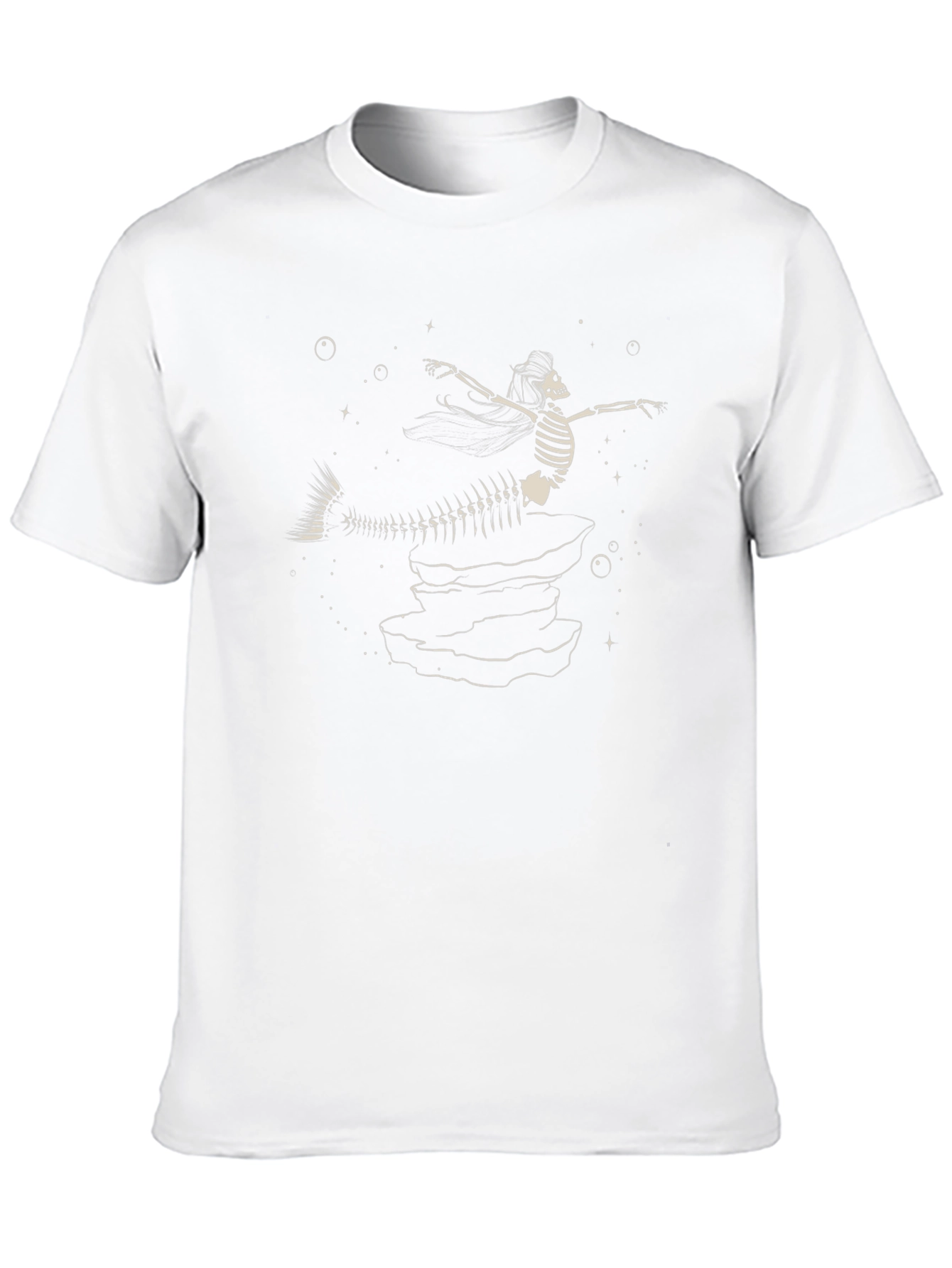 Skeleton Mermaid T-Shirt - Unique Graphic Tee
