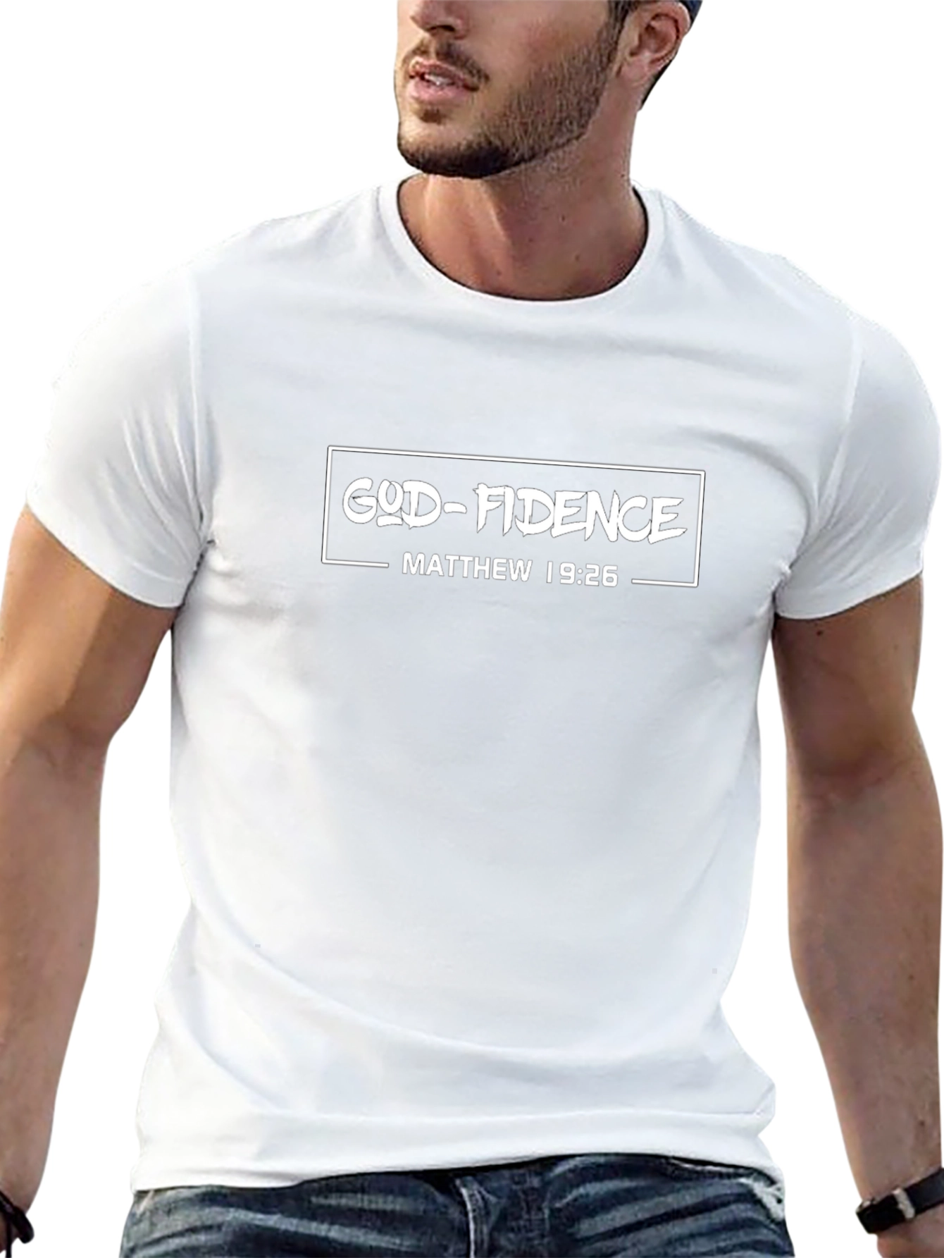 God-Fidence Matthew 19:26 Graphic T-Shirt