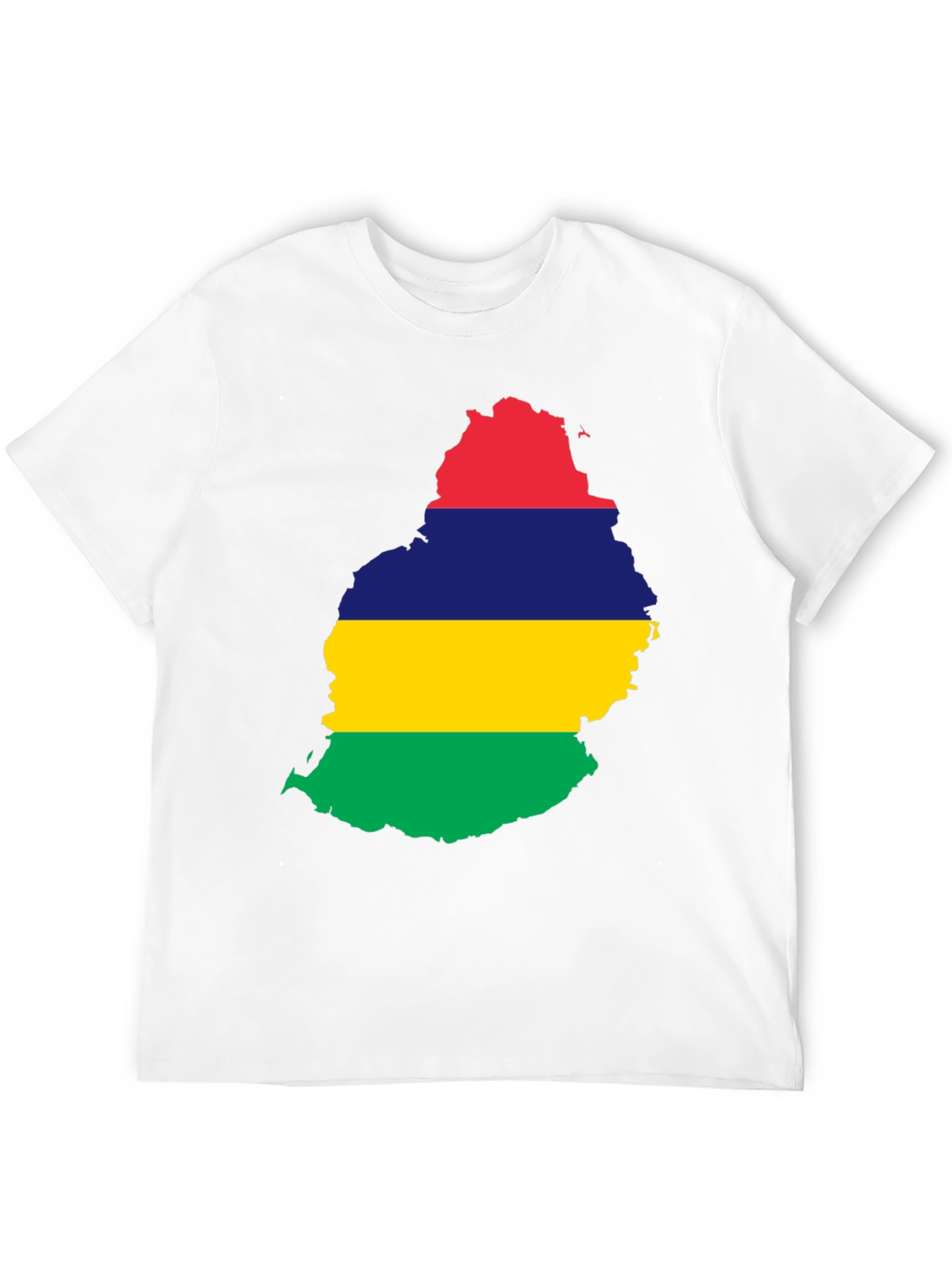 Mauritius Flag Map Black T-Shirt