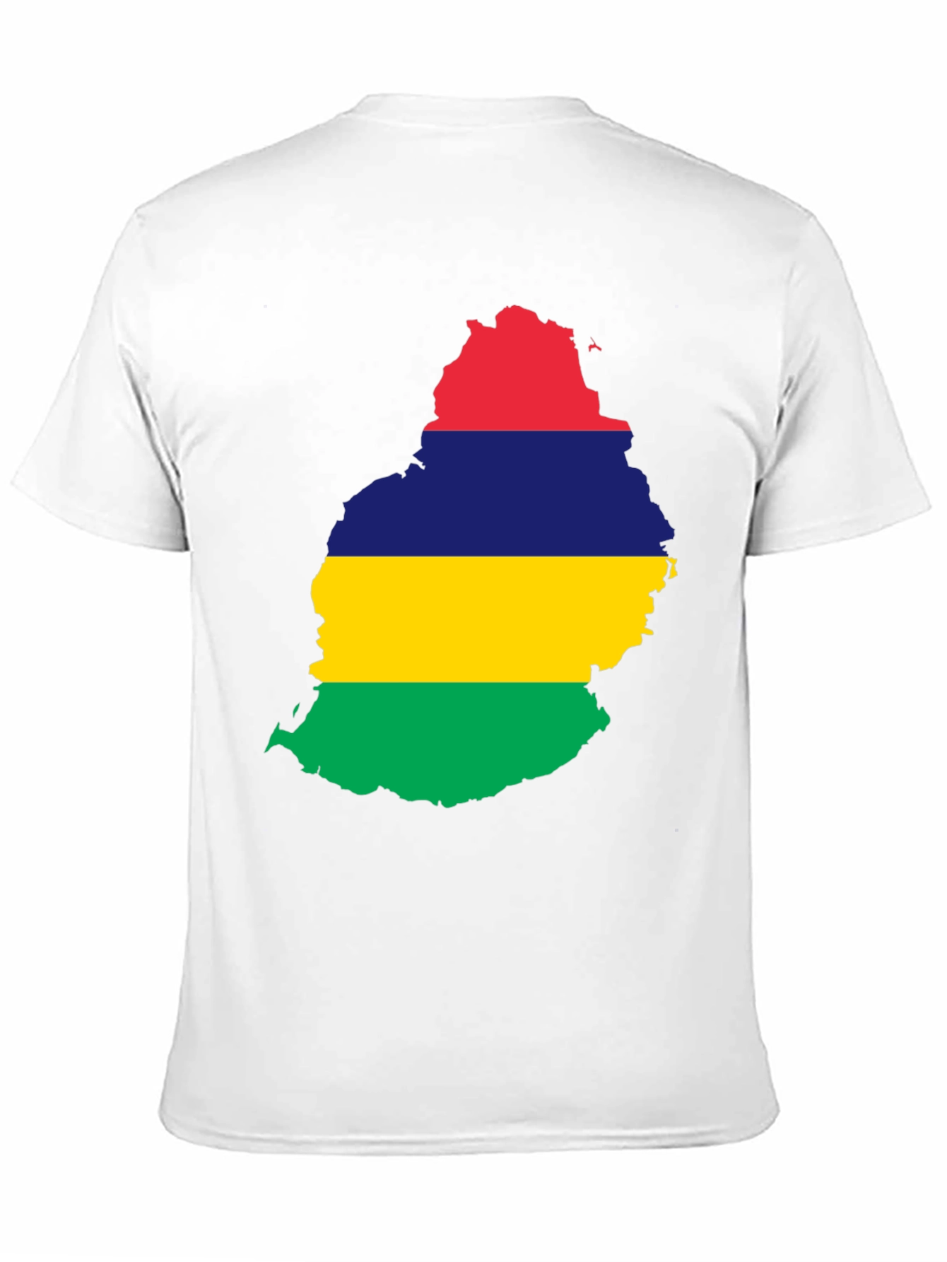 Mauritius Flag Map Black T-Shirt