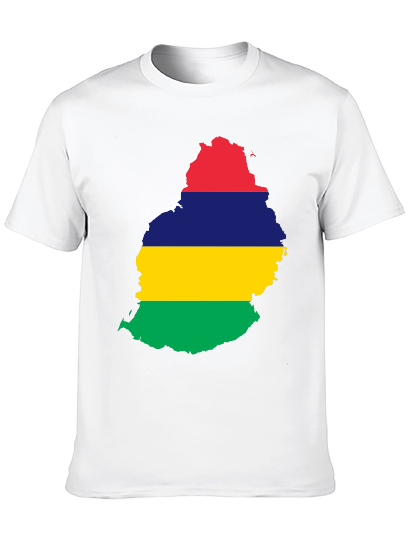 Mauritius Flag Map Black T-Shirt