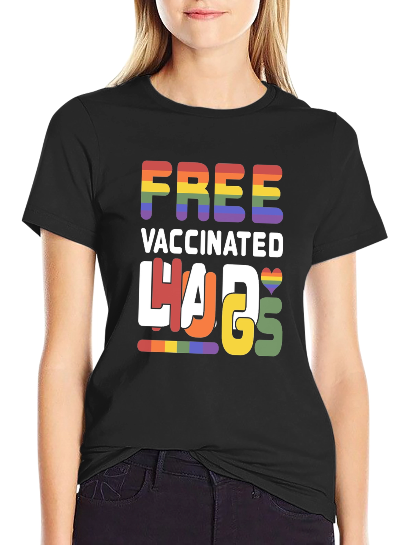Free Vaccinated Hugs Pride T-Shirt