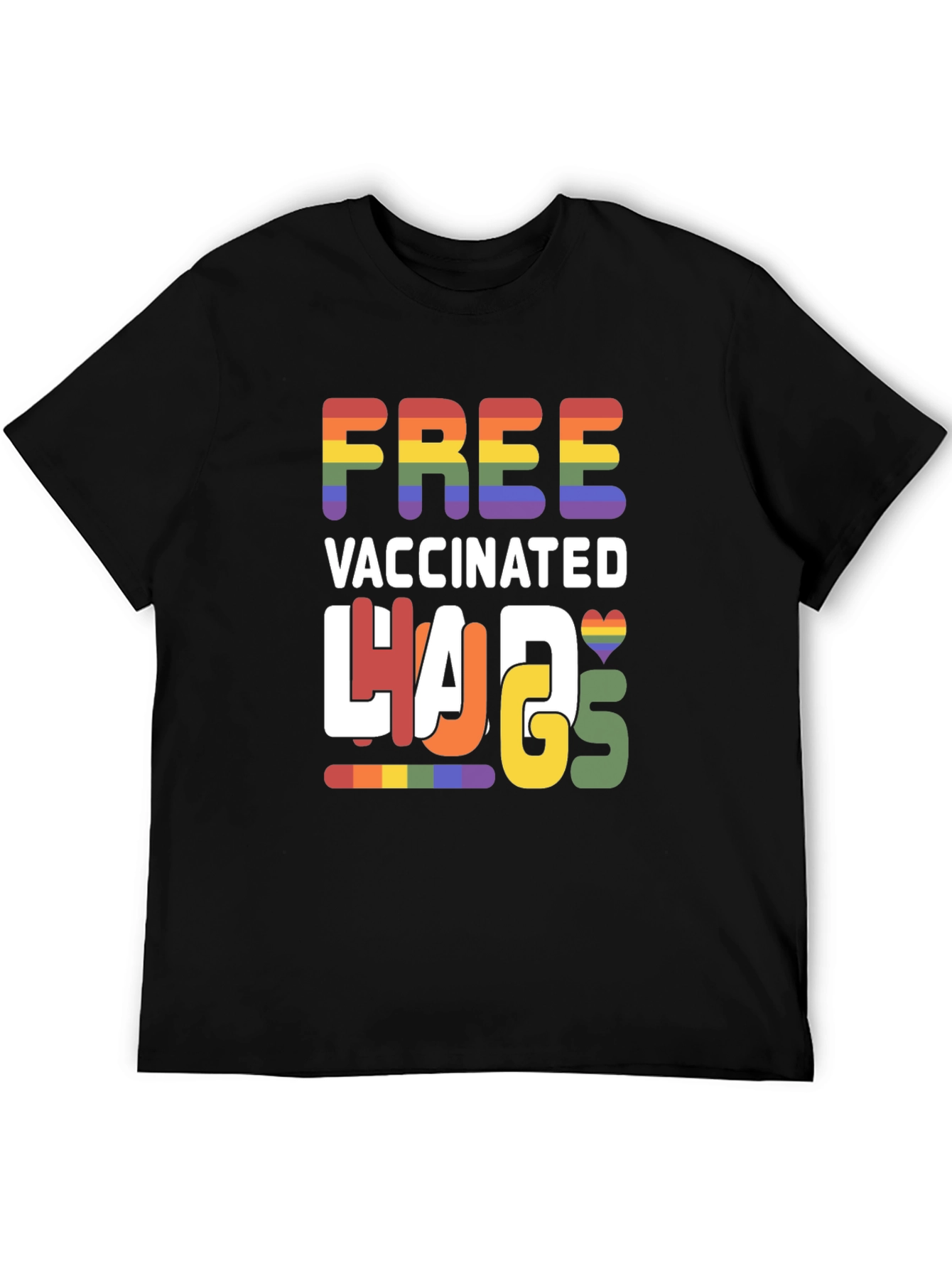Free Vaccinated Hugs Pride T-Shirt