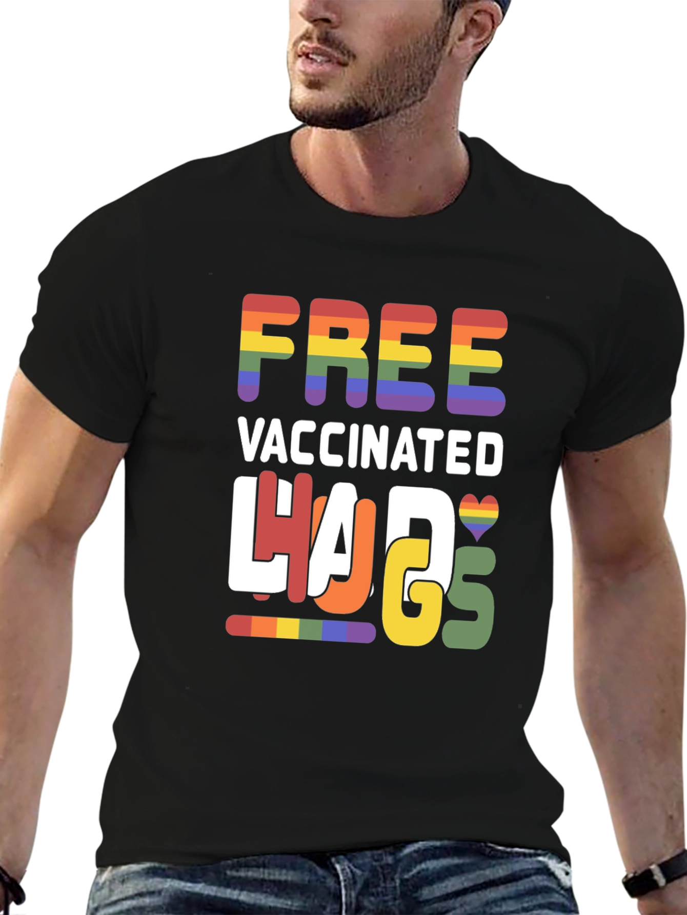 Free Vaccinated Hugs Pride T-Shirt