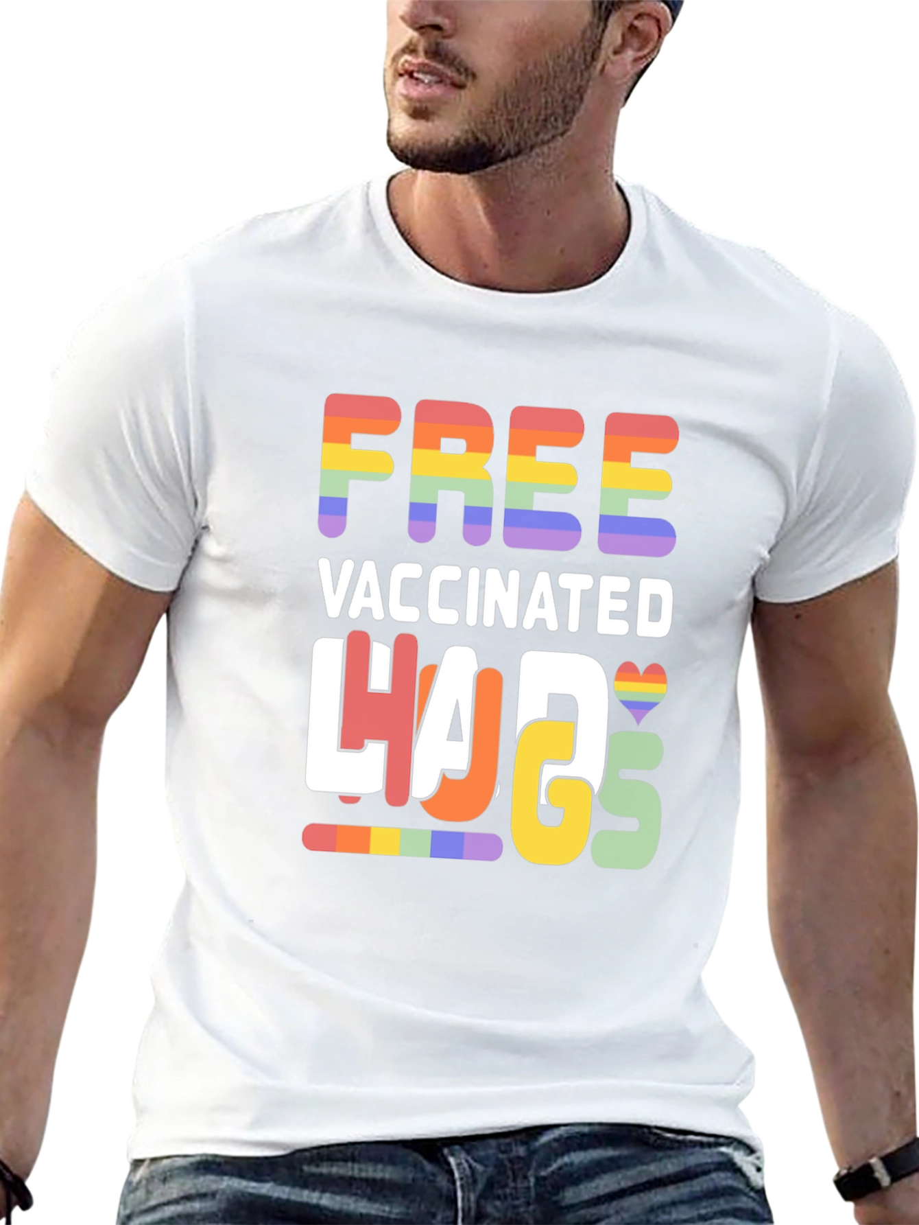 Free Vaccinated Hugs Pride T-Shirt