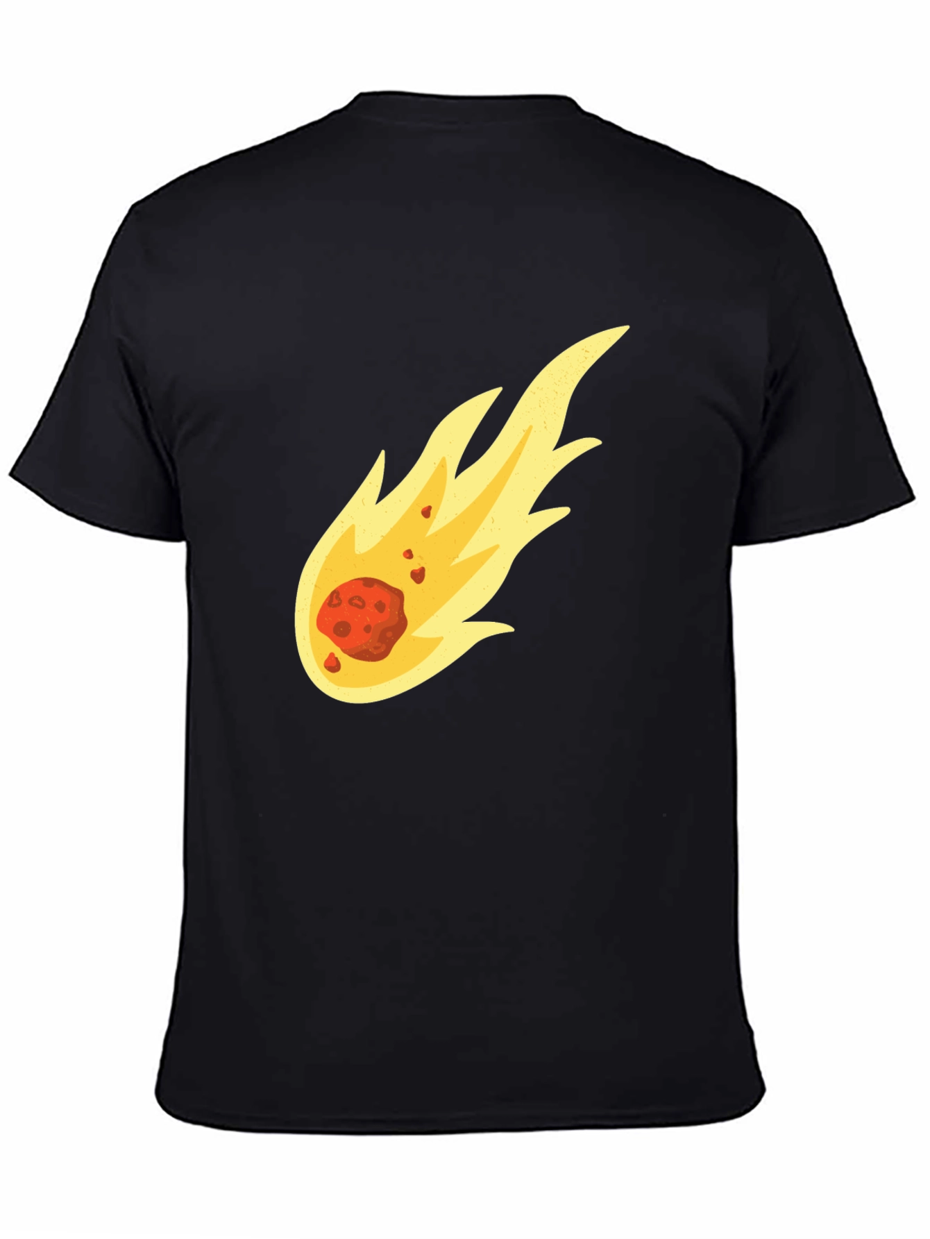 Fiery Comet Graphic Tee - Black Cotton T-Shirt