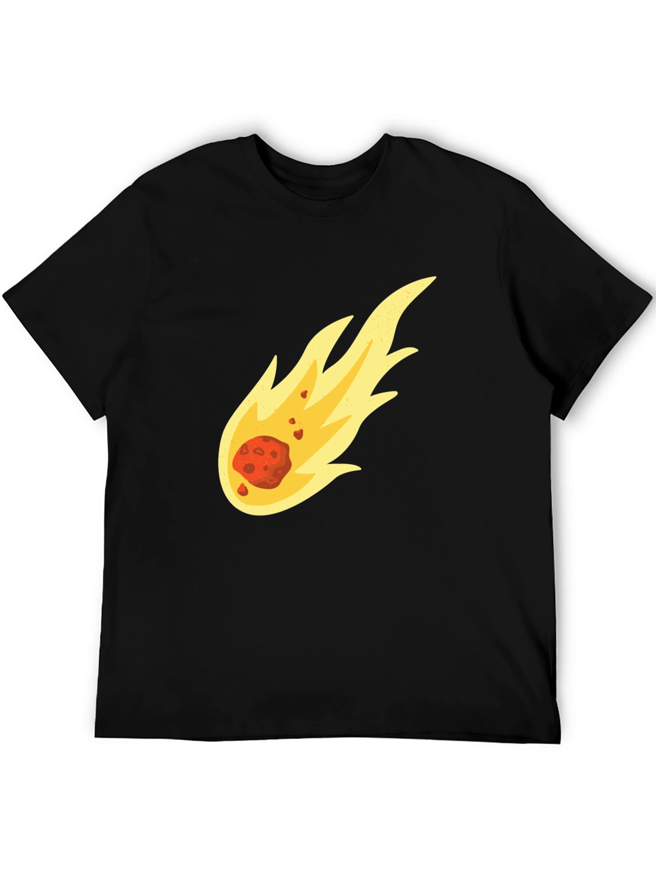 Fiery Comet Graphic Tee - Black Cotton T-Shirt
