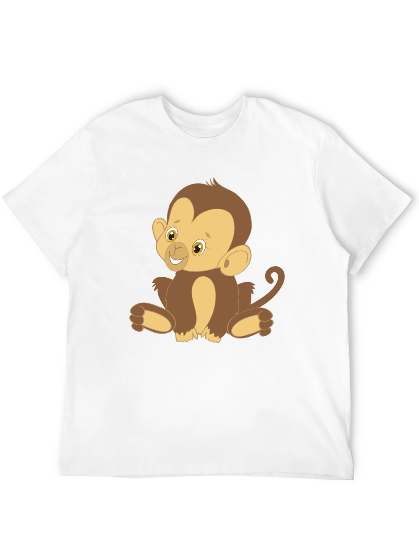 Cute Monkey Graphic Tee - Black Cotton T-Shirt