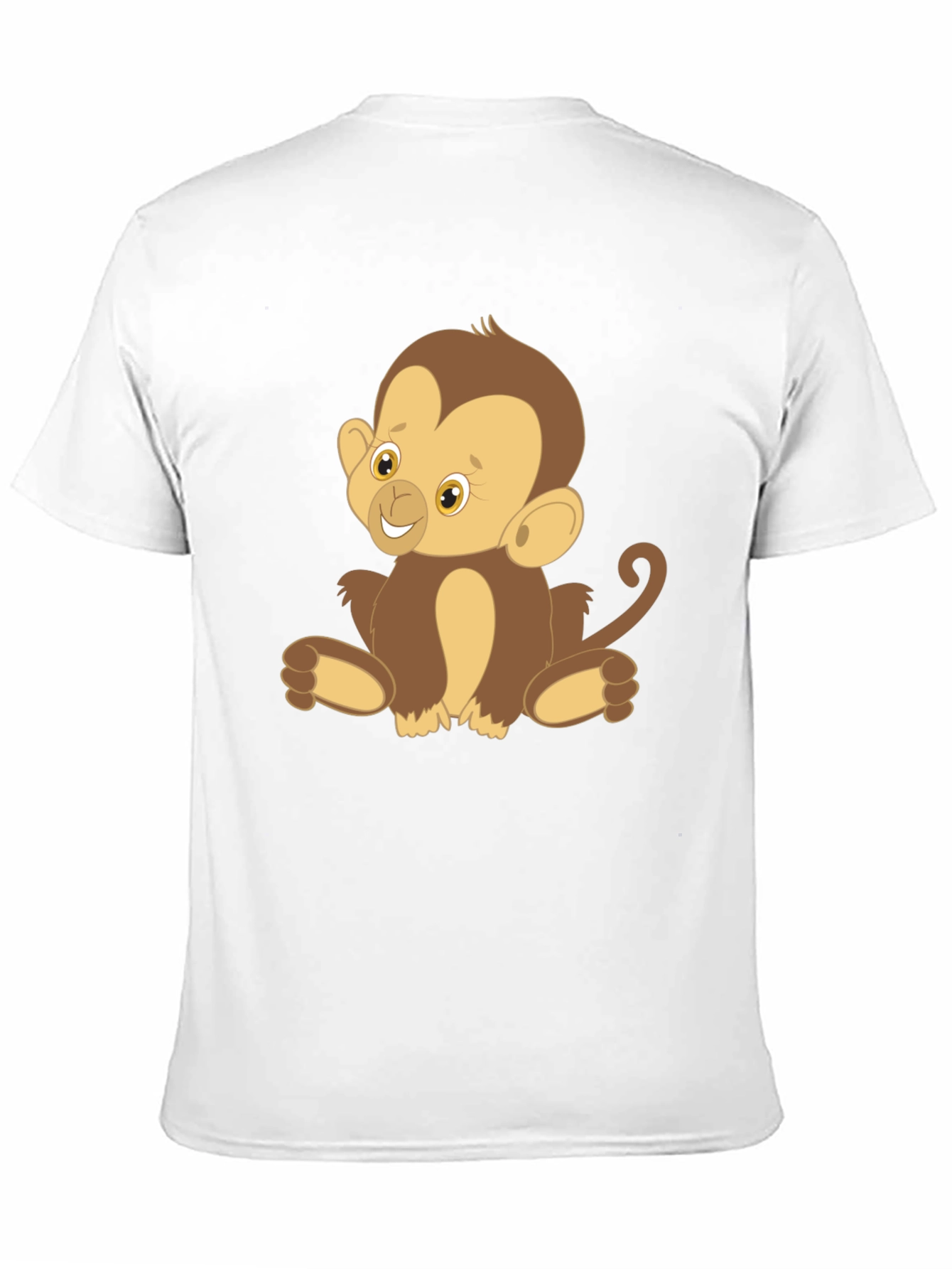 Cute Monkey Graphic Tee - Black Cotton T-Shirt