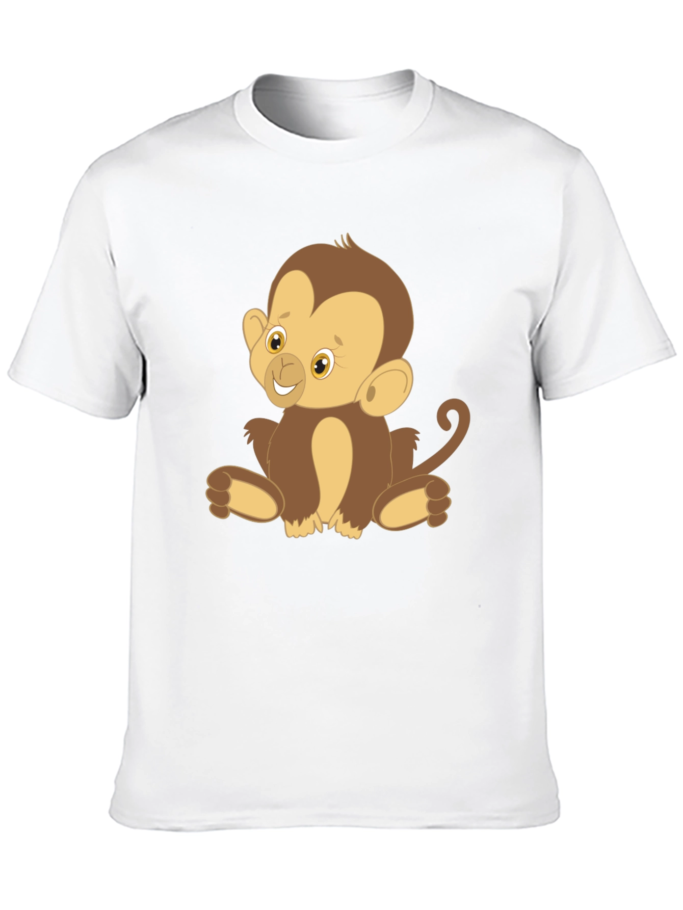 Cute Monkey Graphic Tee - Black Cotton T-Shirt