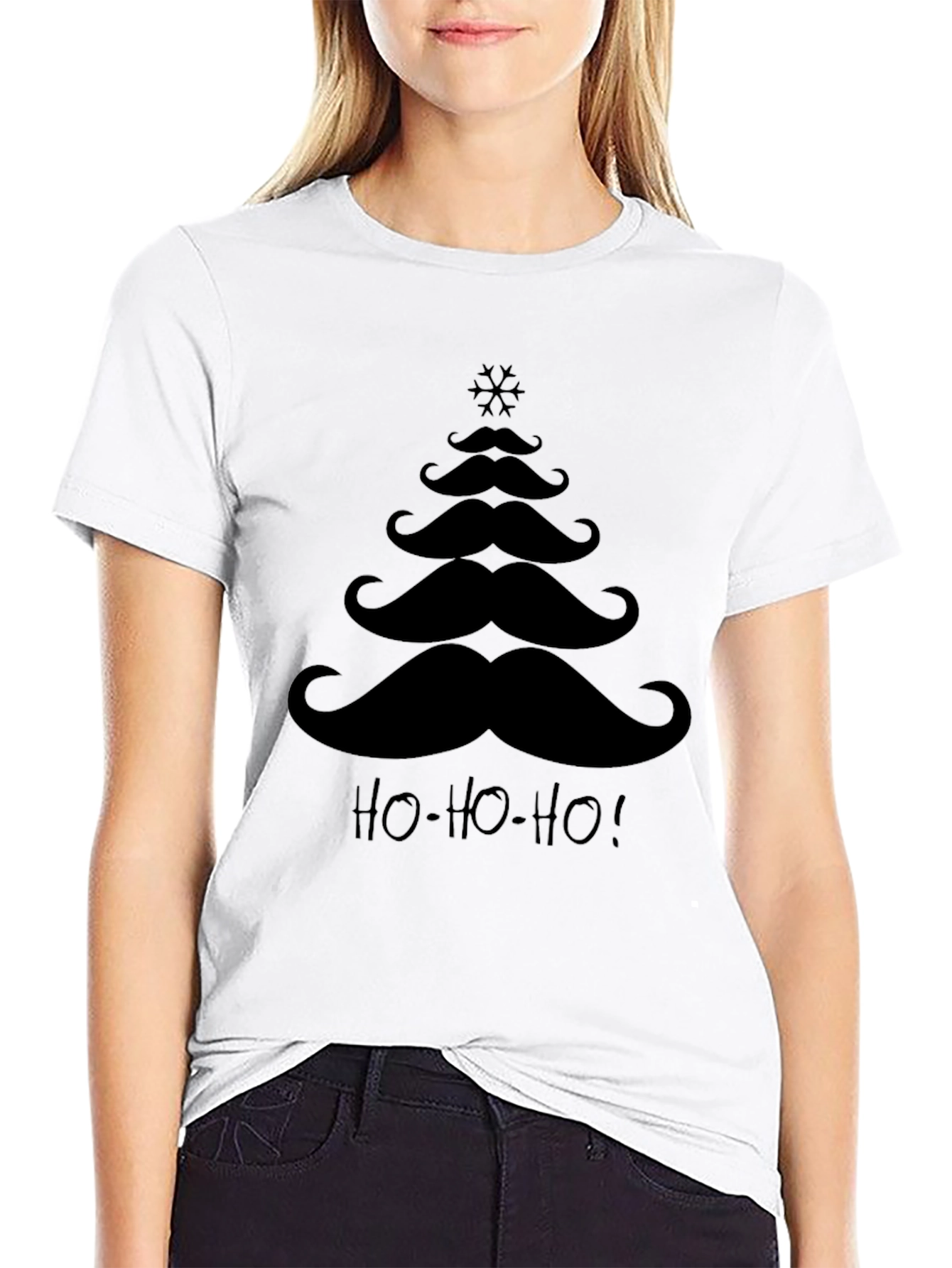 Festive Mustache Christmas Tree T-Shirt