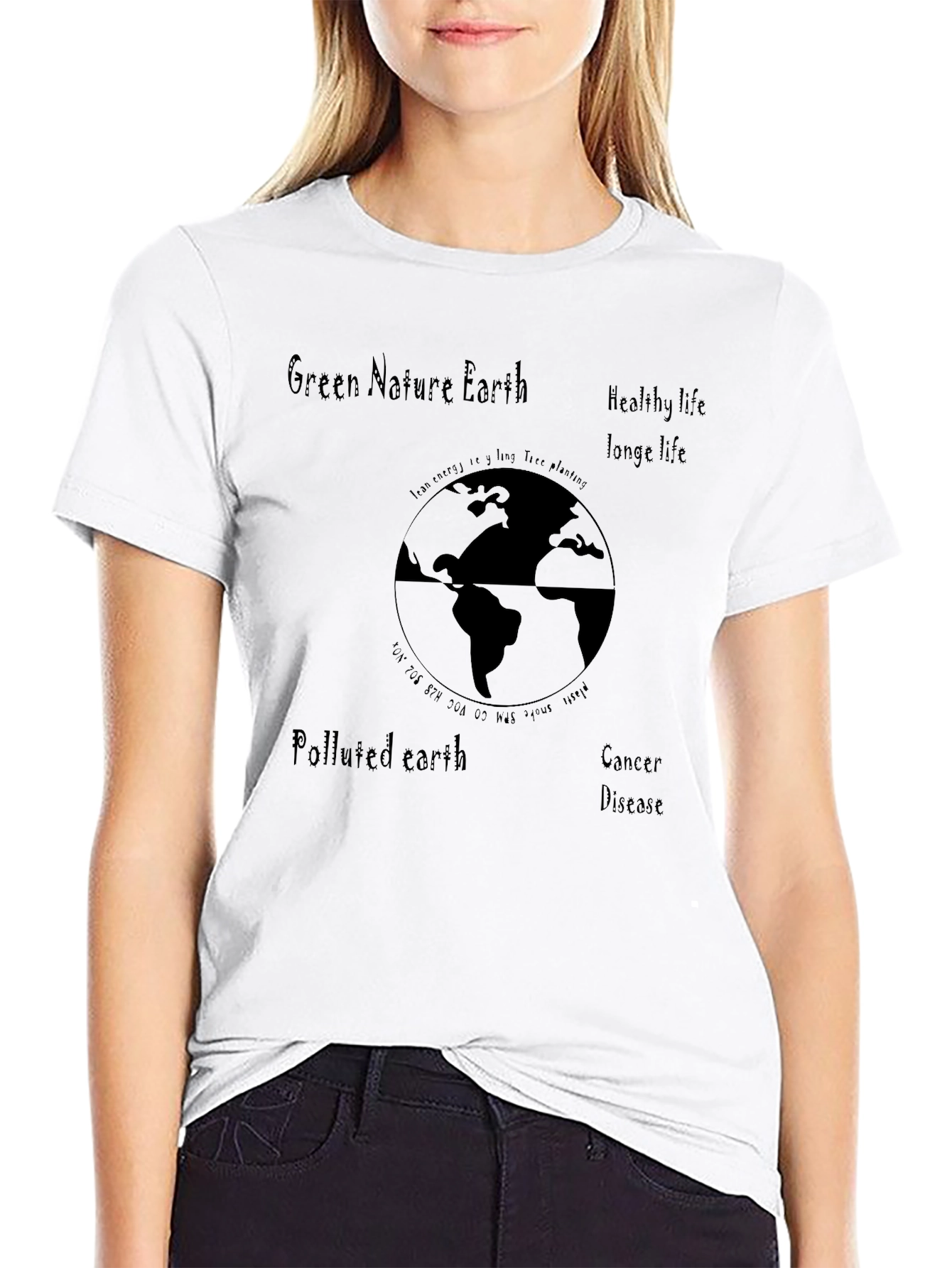 Eco-Friendly Earth Graphic T-Shirt