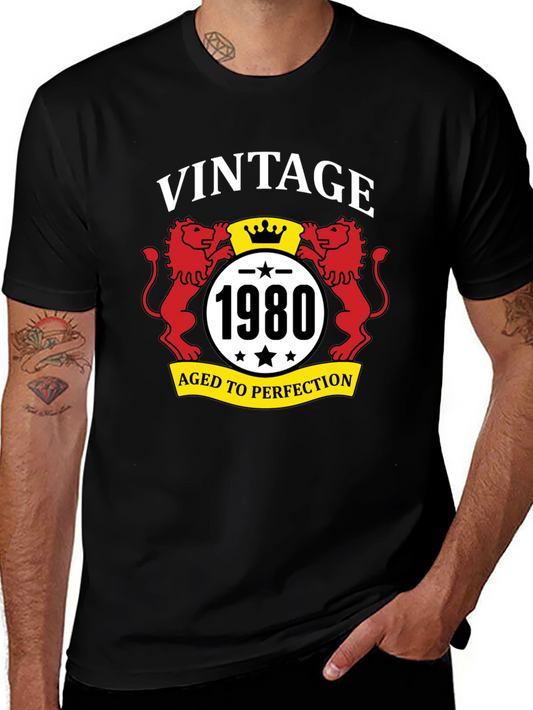Vintage 1980 Aged To Perfection Black T-Shirt