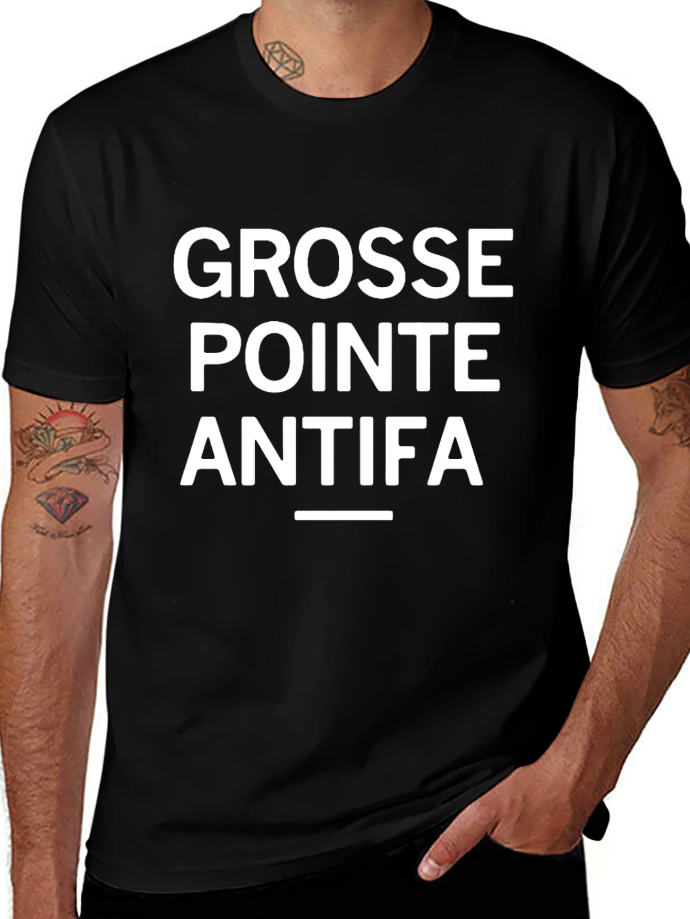 Grosse Pointe Antifa Black T-Shirt