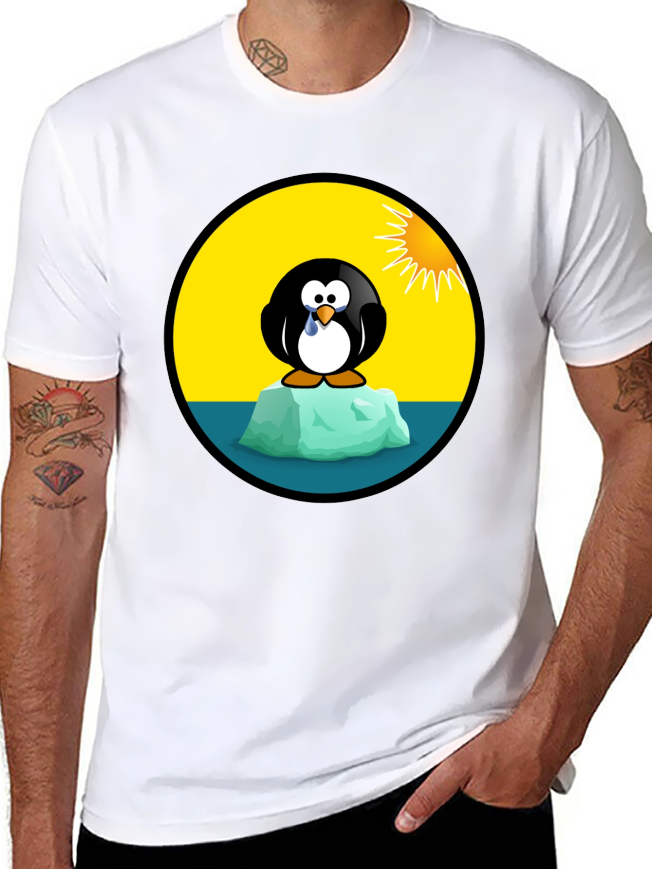 Sad Penguin Global Warming Awareness T-Shirt