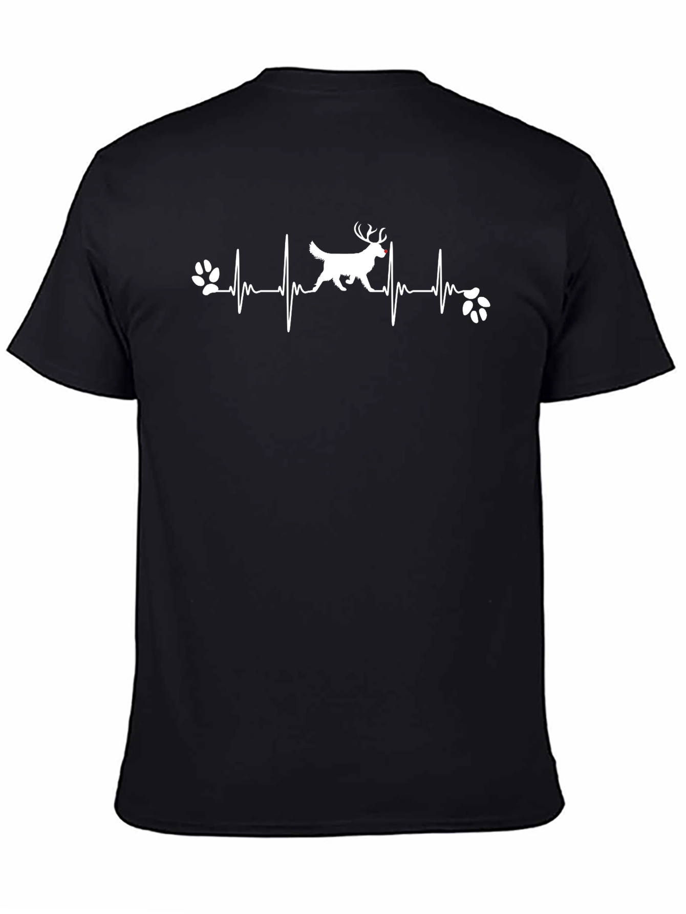 Dog Heartbeat T-Shirt - Unisex Black Tee