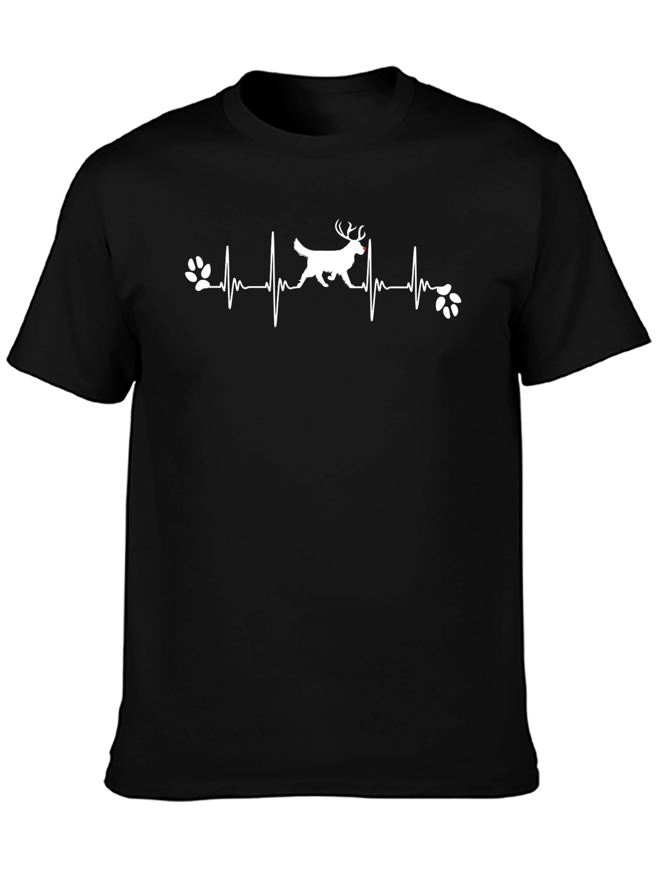 Dog Heartbeat T-Shirt - Unisex Black Tee