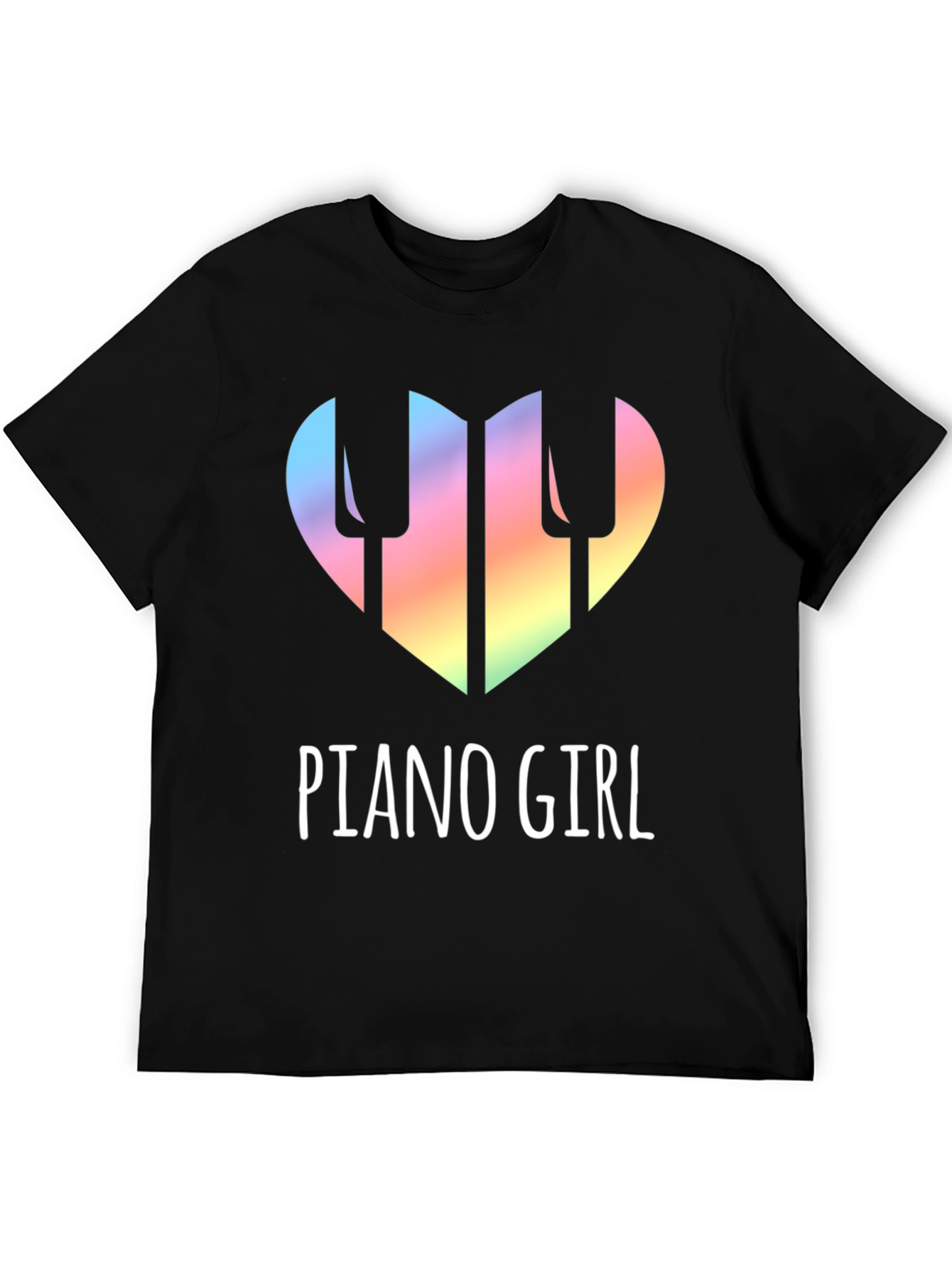 Piano Girl Heart T-Shirt - Music Lover Tee
