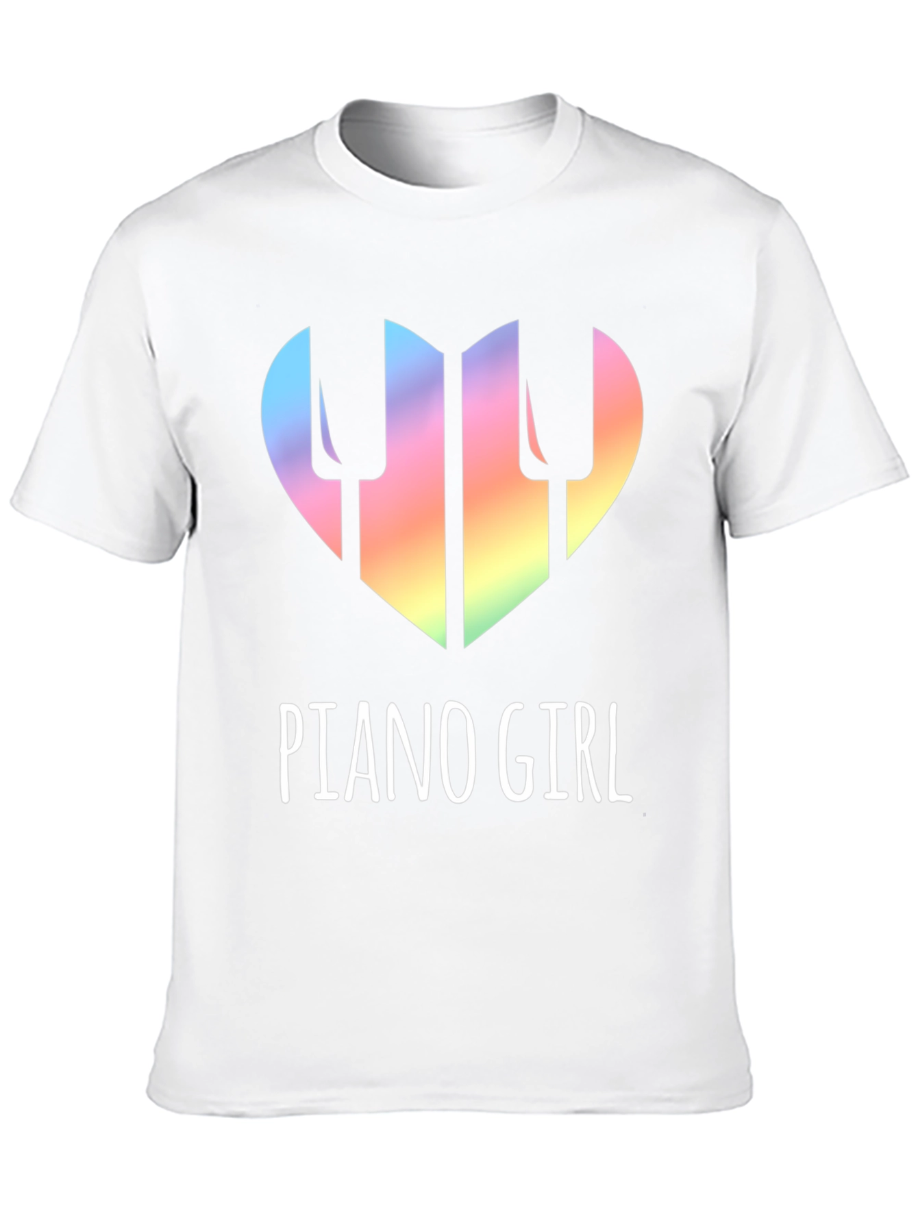 Piano Girl Heart T-Shirt - Music Lover Tee