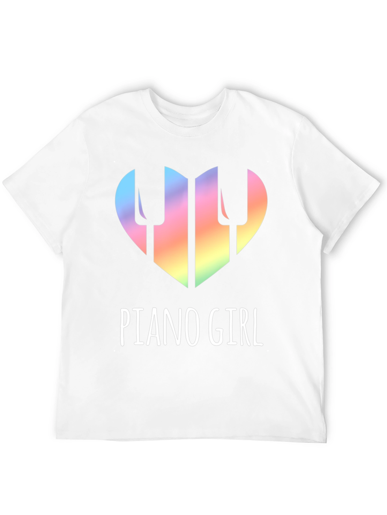 Piano Girl Heart T-Shirt - Music Lover Tee
