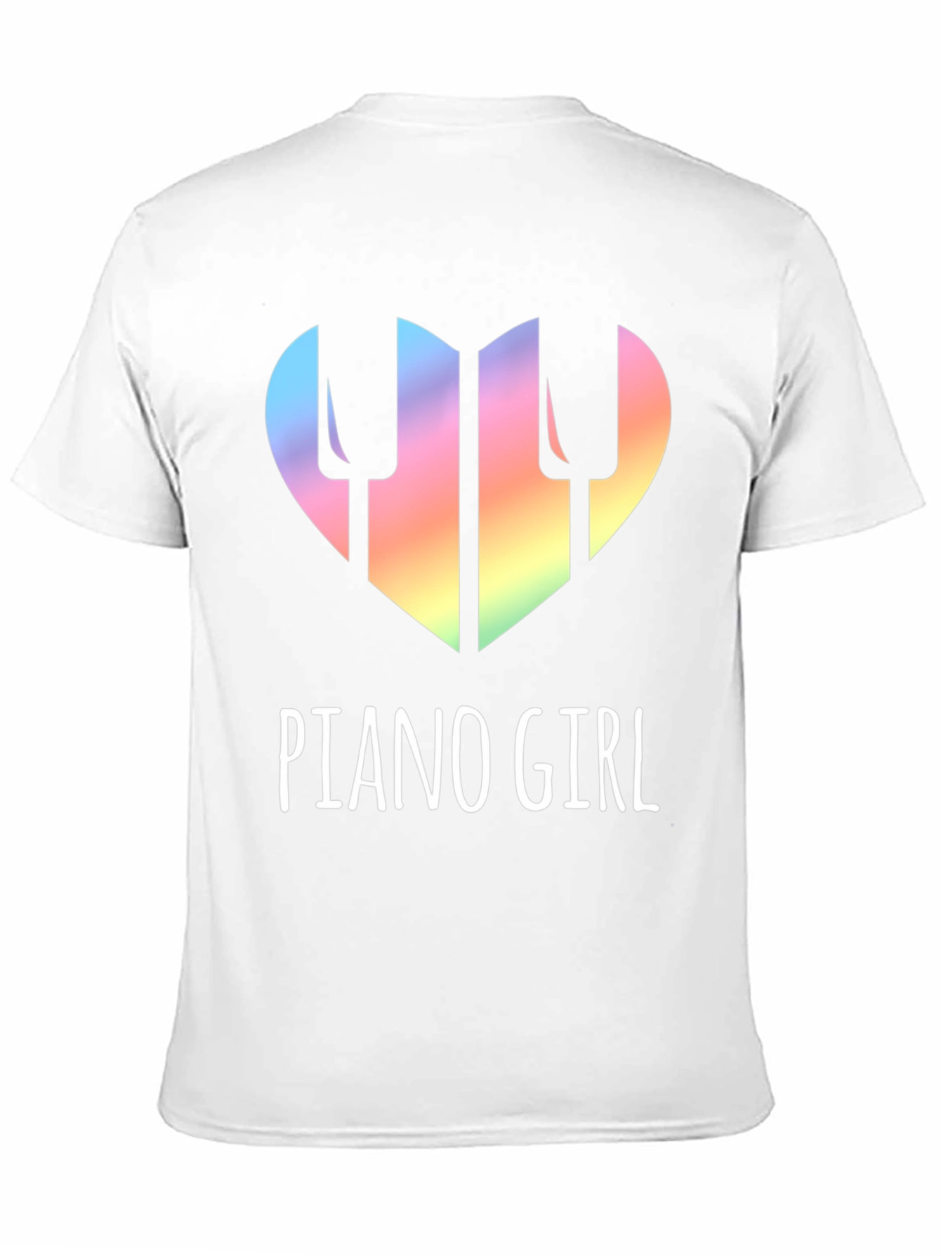 Piano Girl Heart T-Shirt - Music Lover Tee