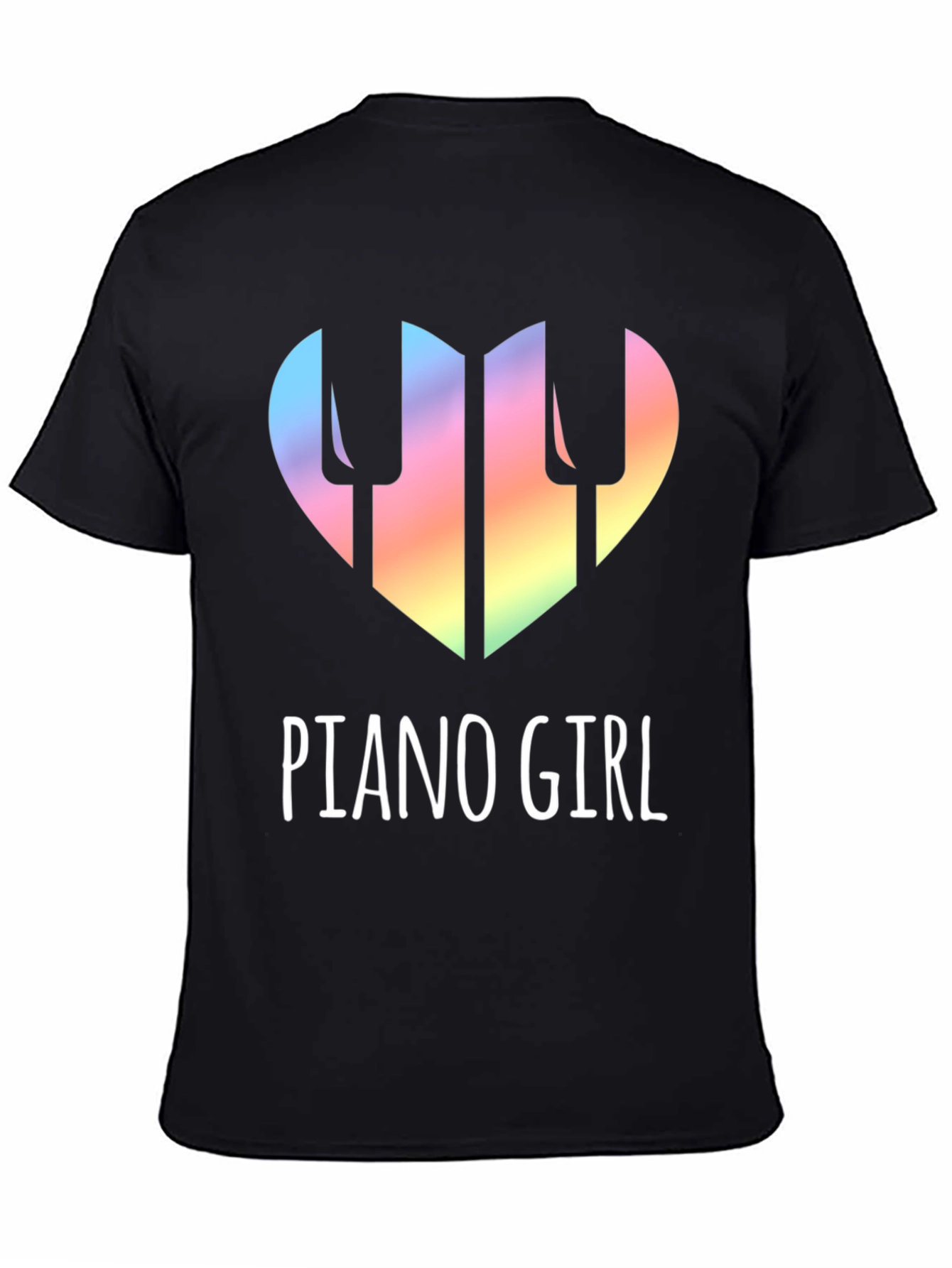 Piano Girl Heart T-Shirt - Music Lover Tee