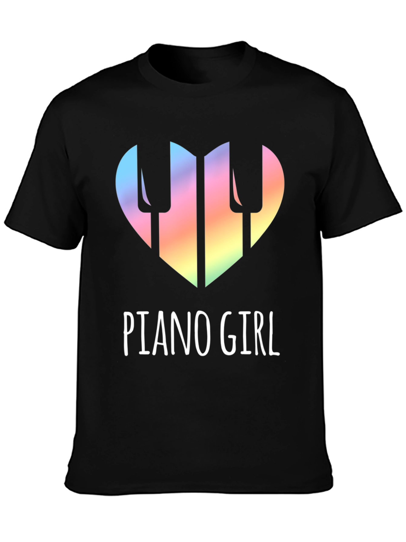 Piano Girl Heart T-Shirt - Music Lover Tee