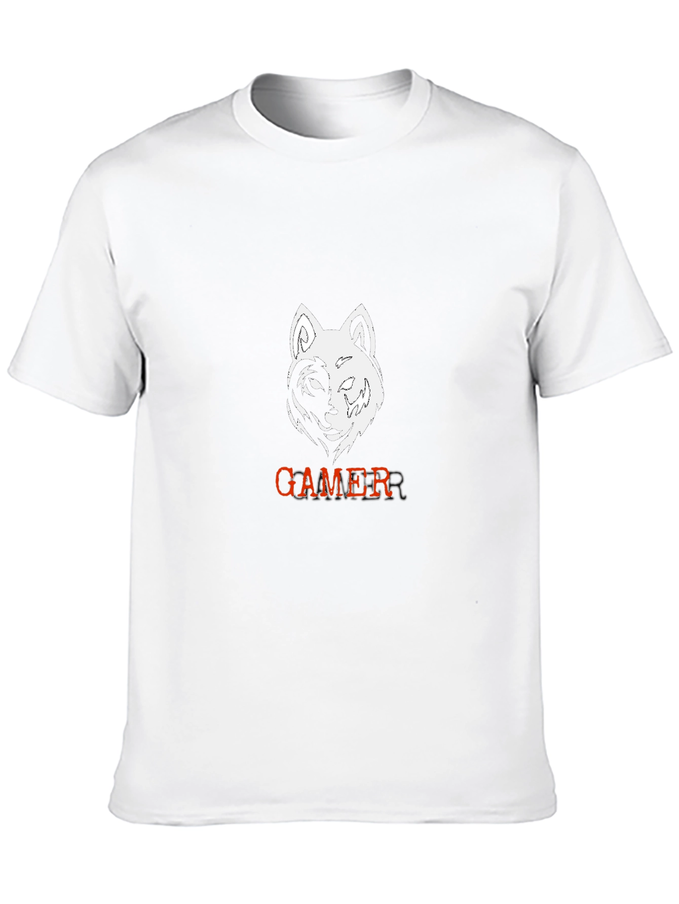 Gamer Wolf Black Graphic Tee