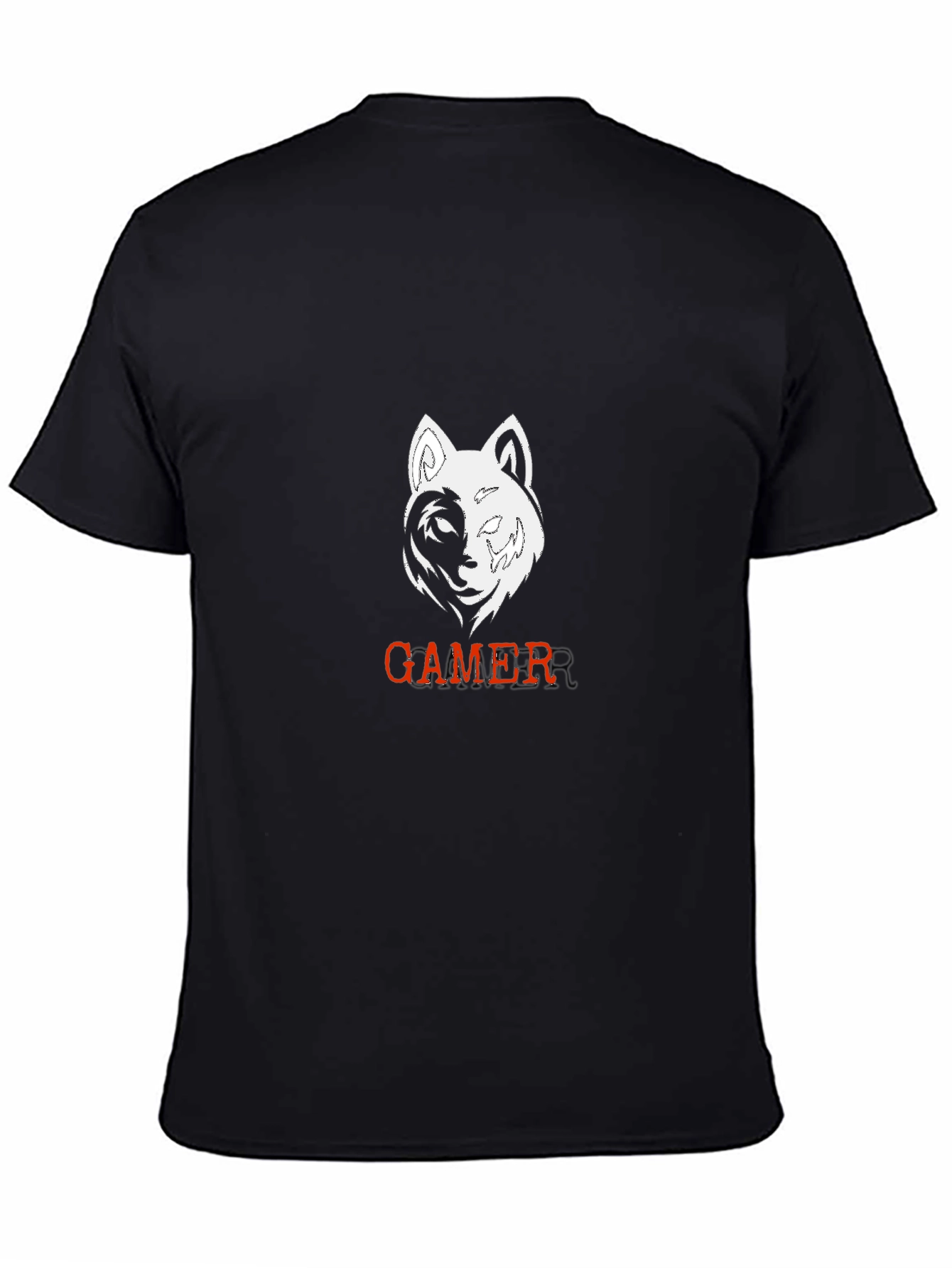 Gamer Wolf Black Graphic Tee