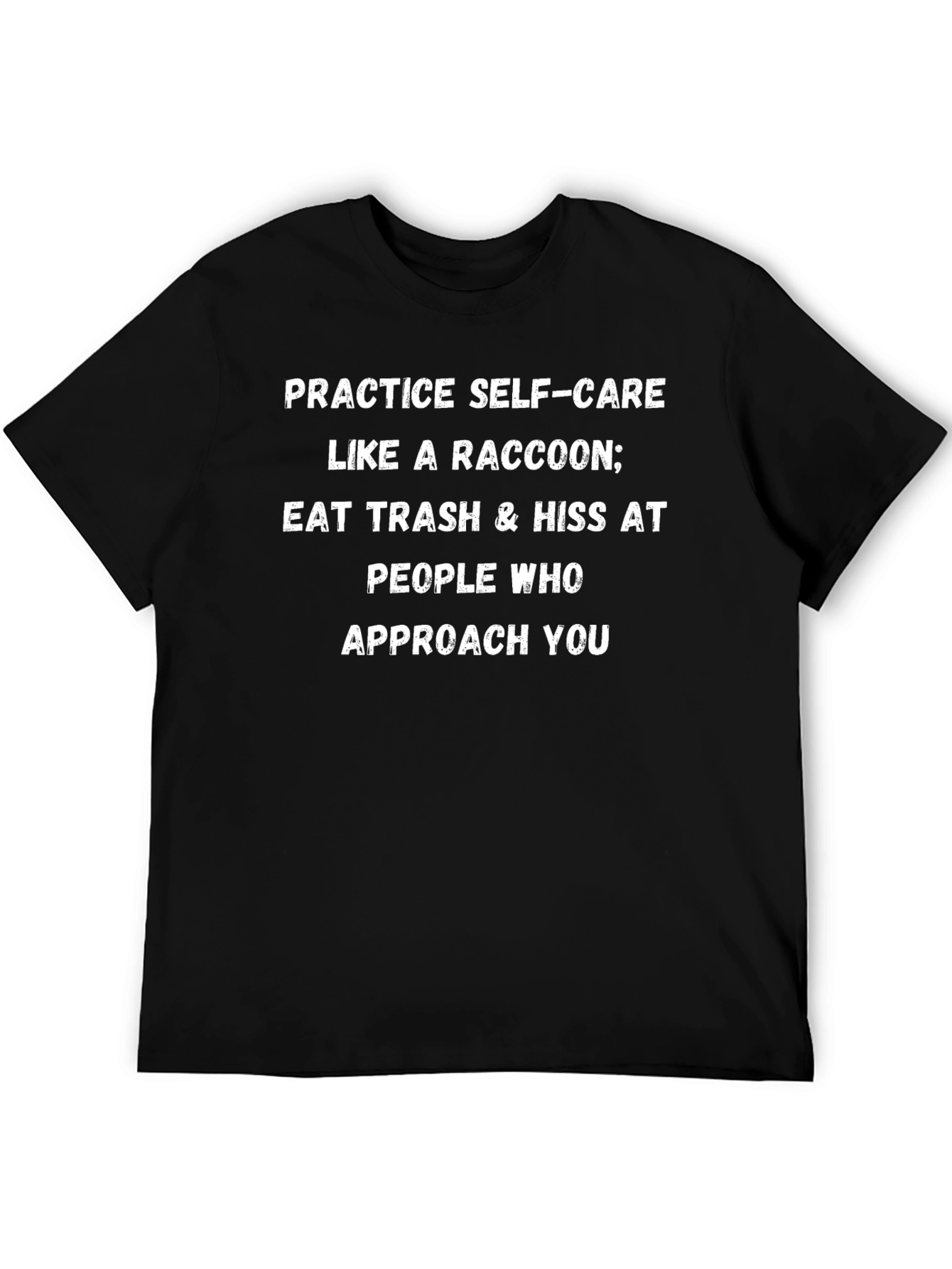 Raccoon Self-Care Graphic Tee - Black