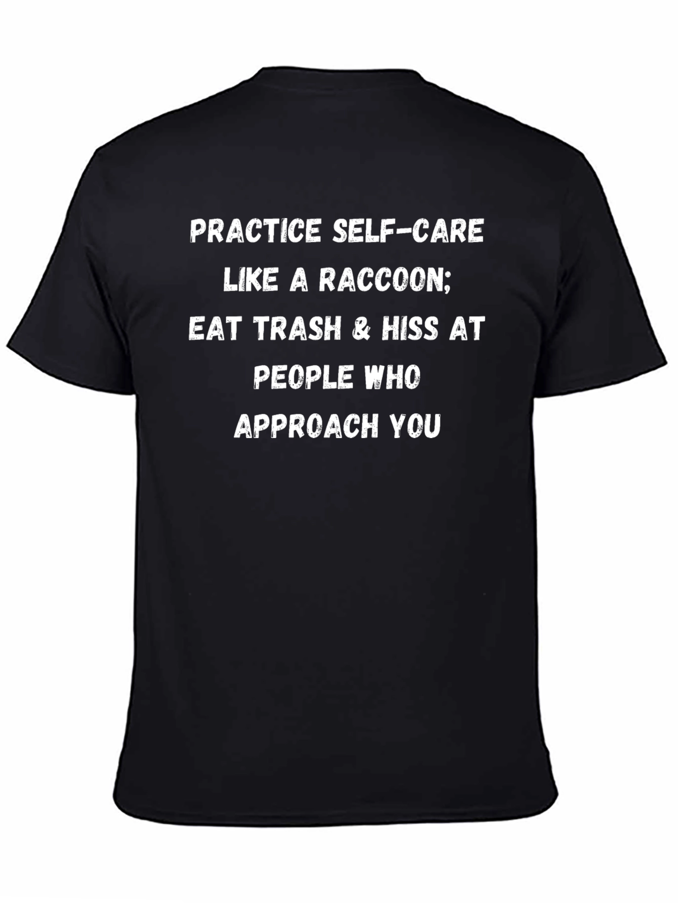Raccoon Self-Care Graphic Tee - Black