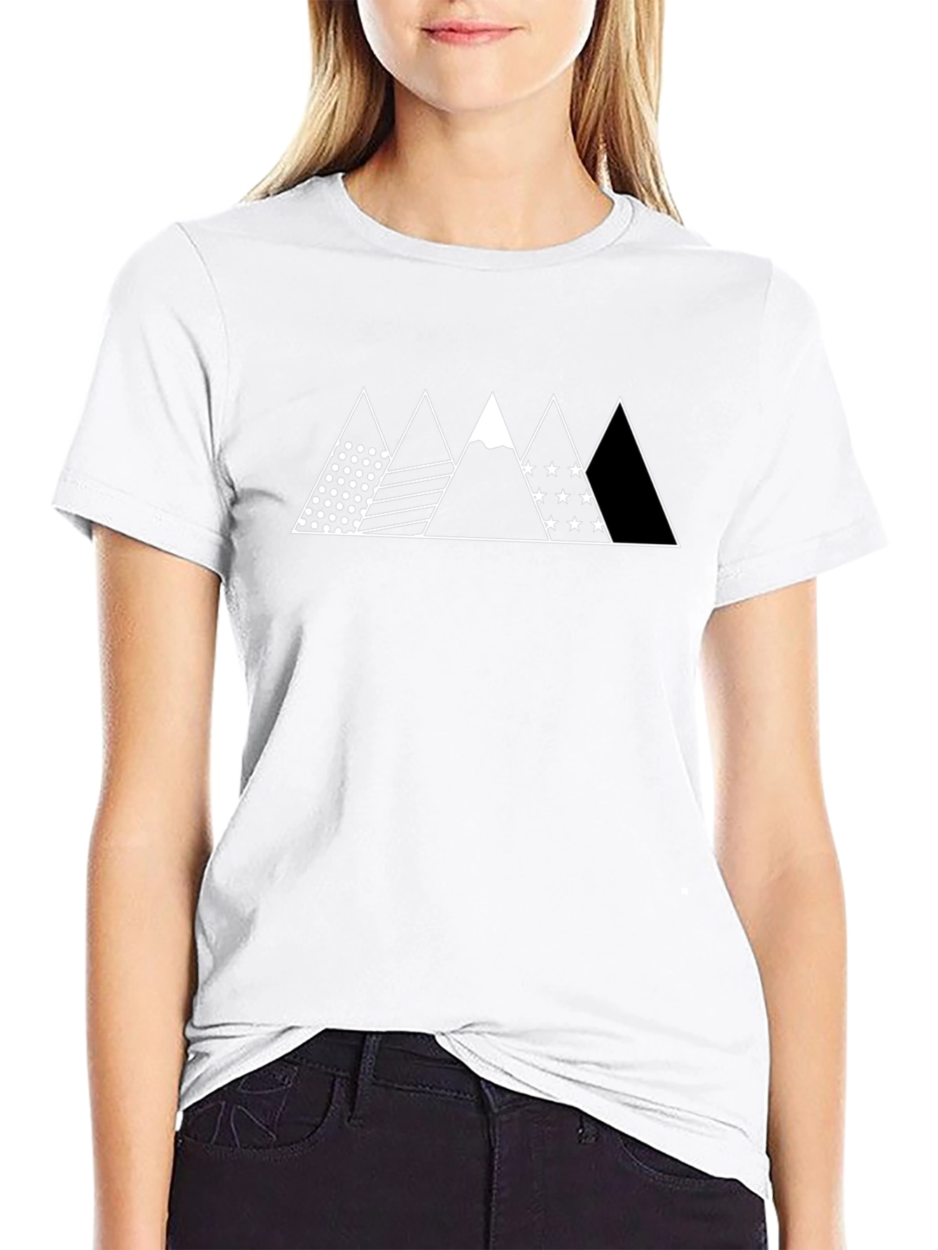 Mountainscape Graphic Tee - Black Cotton T-Shirt