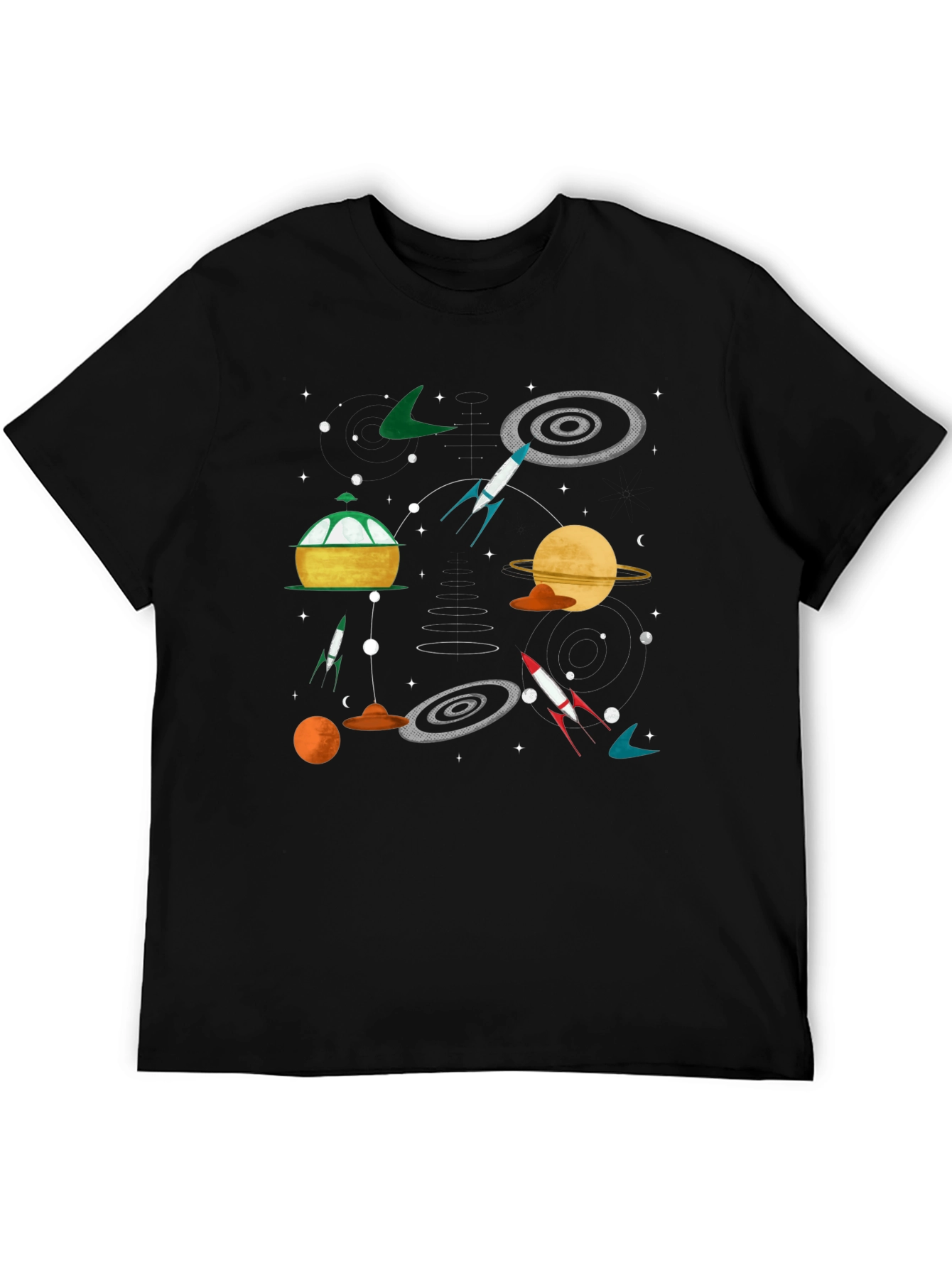 Retro Space Print T-Shirt