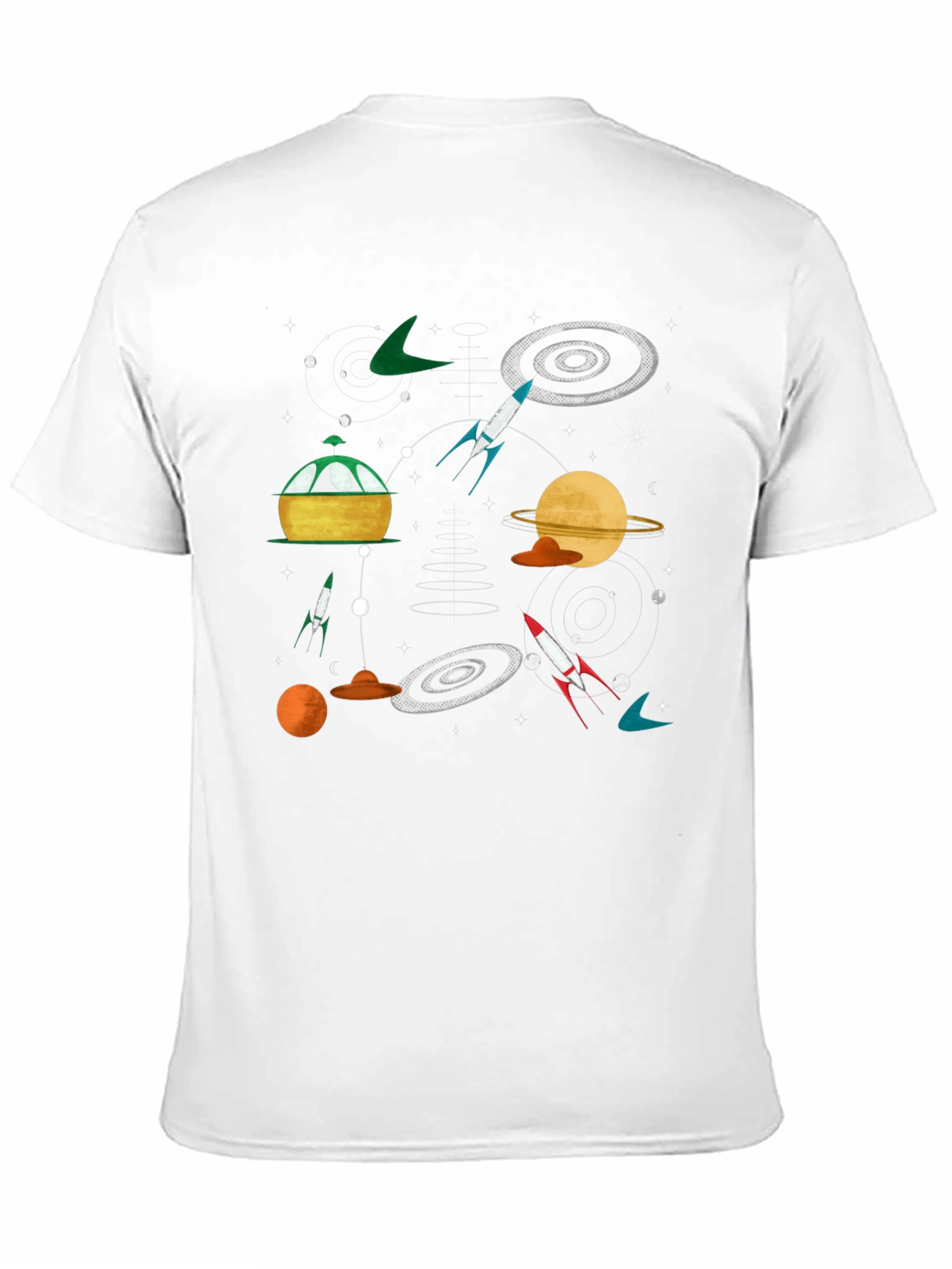 Retro Space Print T-Shirt