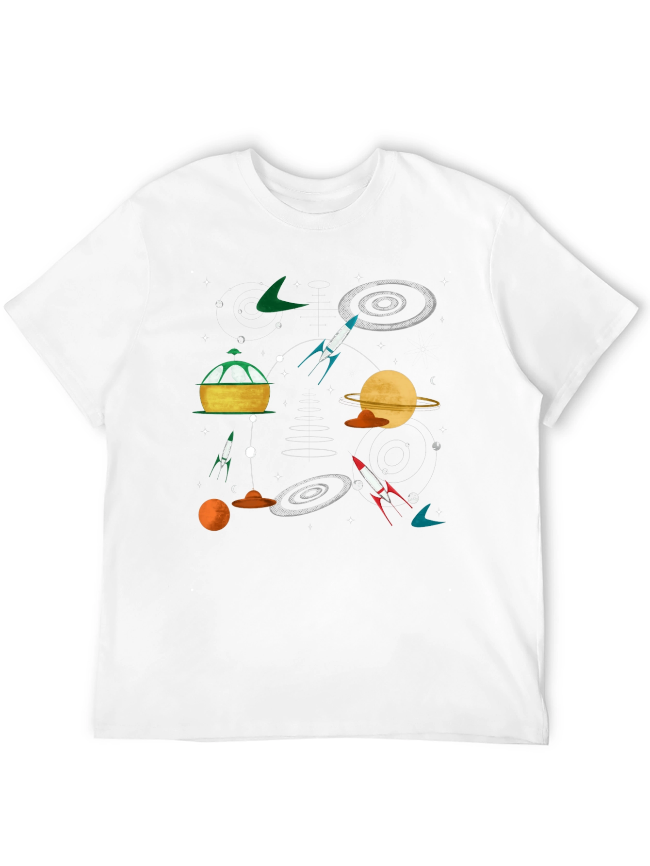 Retro Space Print T-Shirt