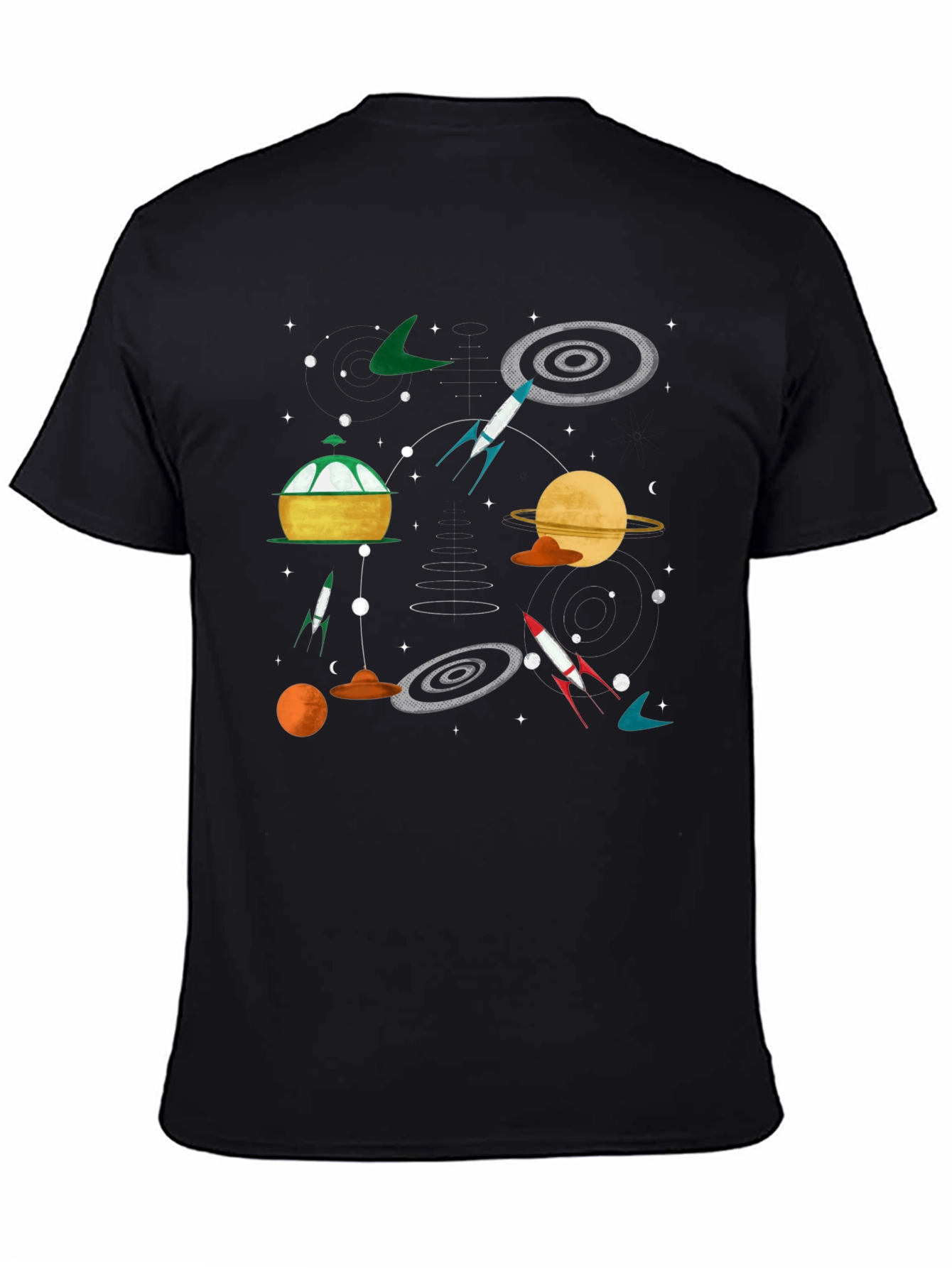 Retro Space Print T-Shirt