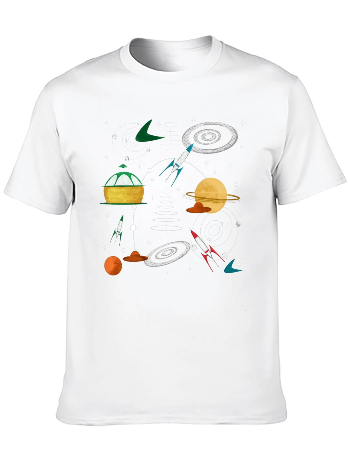 Retro Space Print T-Shirt