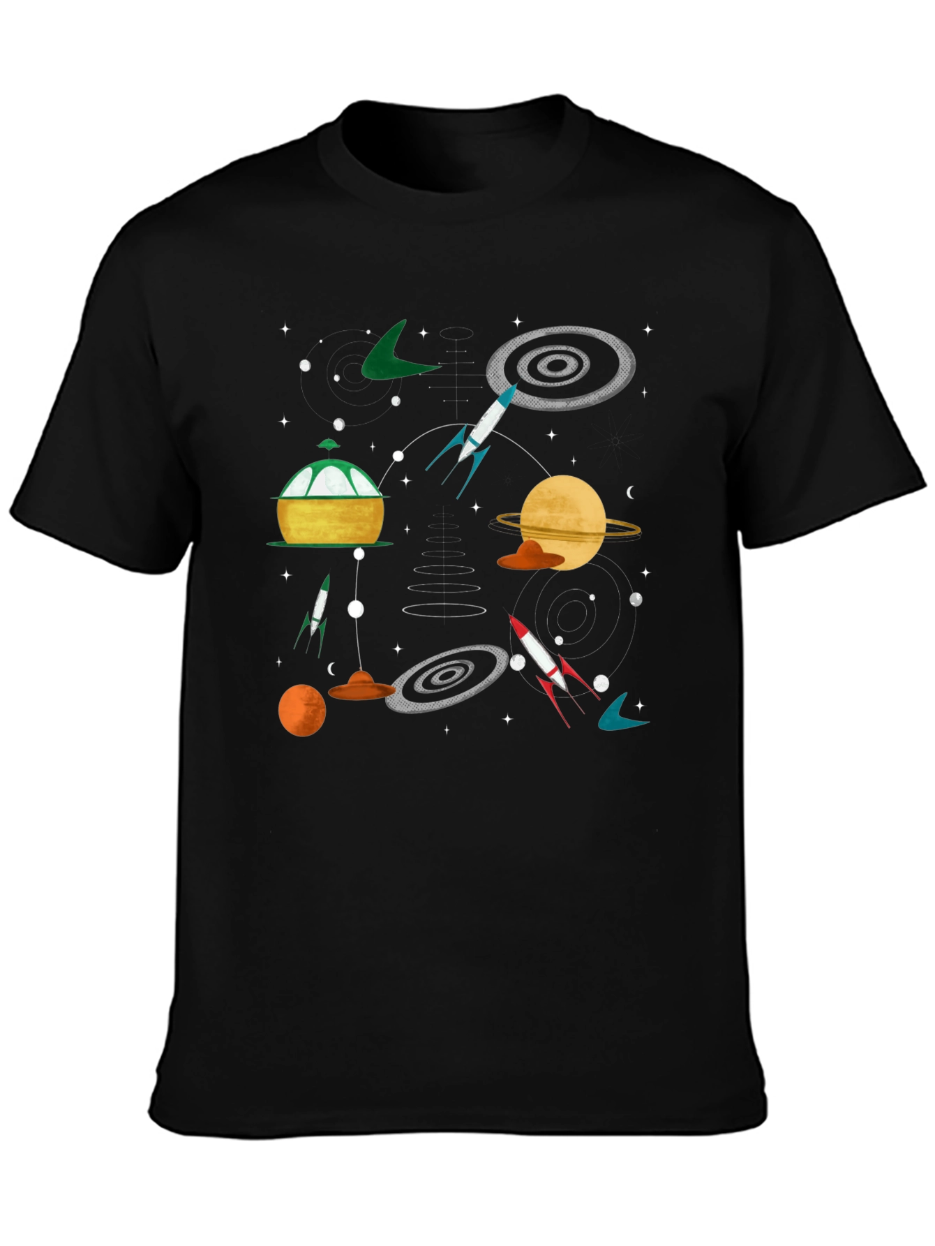 Retro Space Print T-Shirt